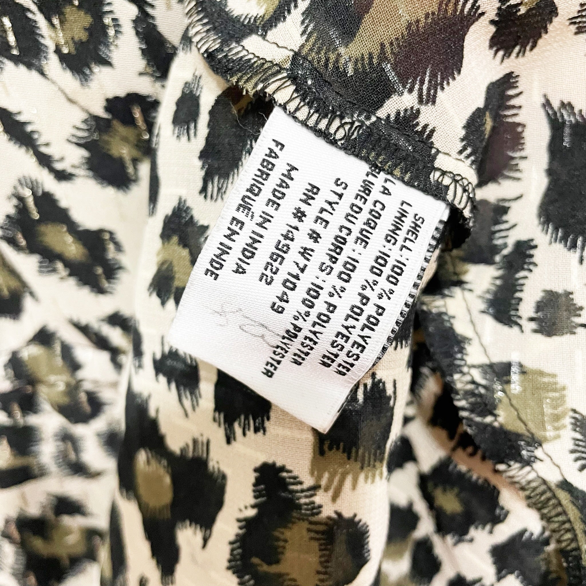 NEW Walter Baker Leandra Dusty Olive Leopard Metallic Animal Print Mini Dress XS