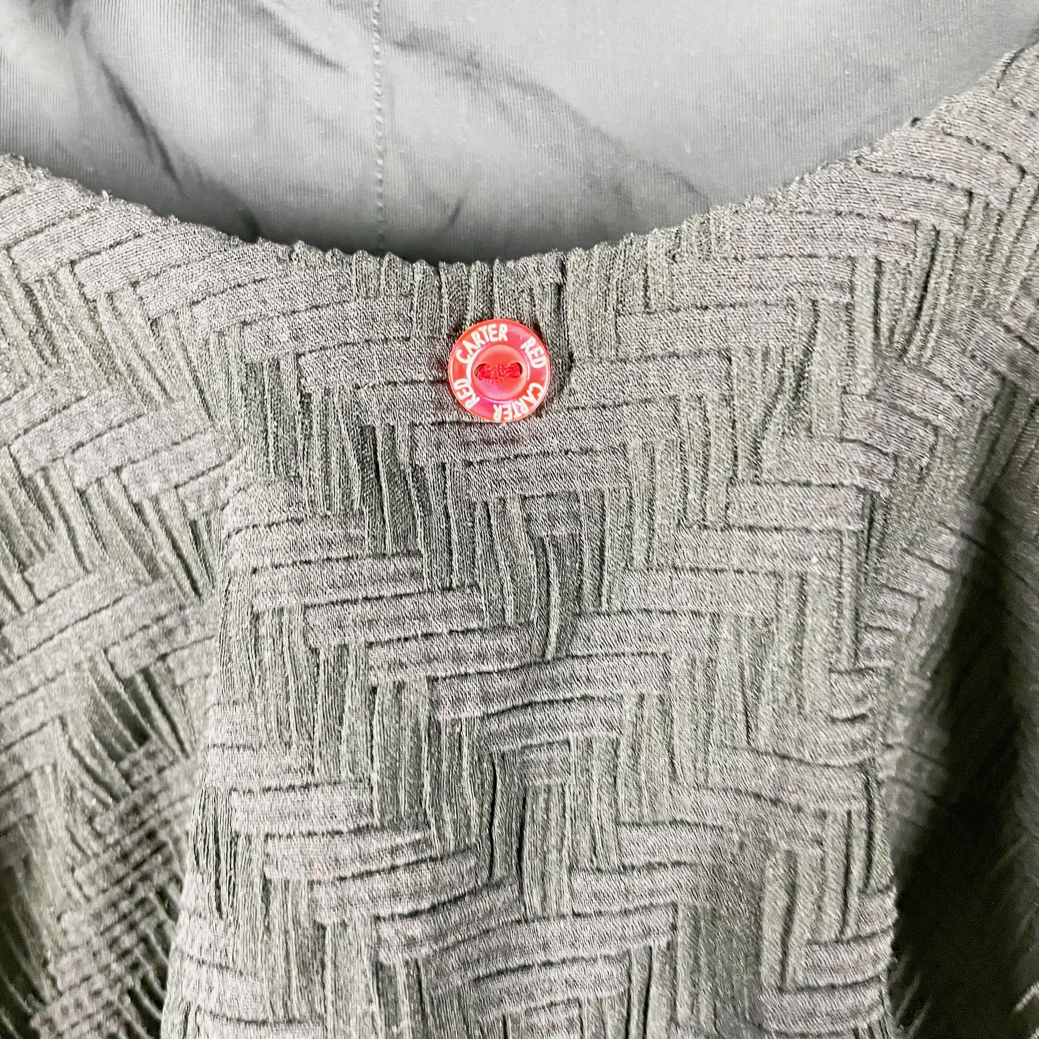 Red Carter Perforated Cut Out Full One Piece Textured Black Swim Bathing Suit S