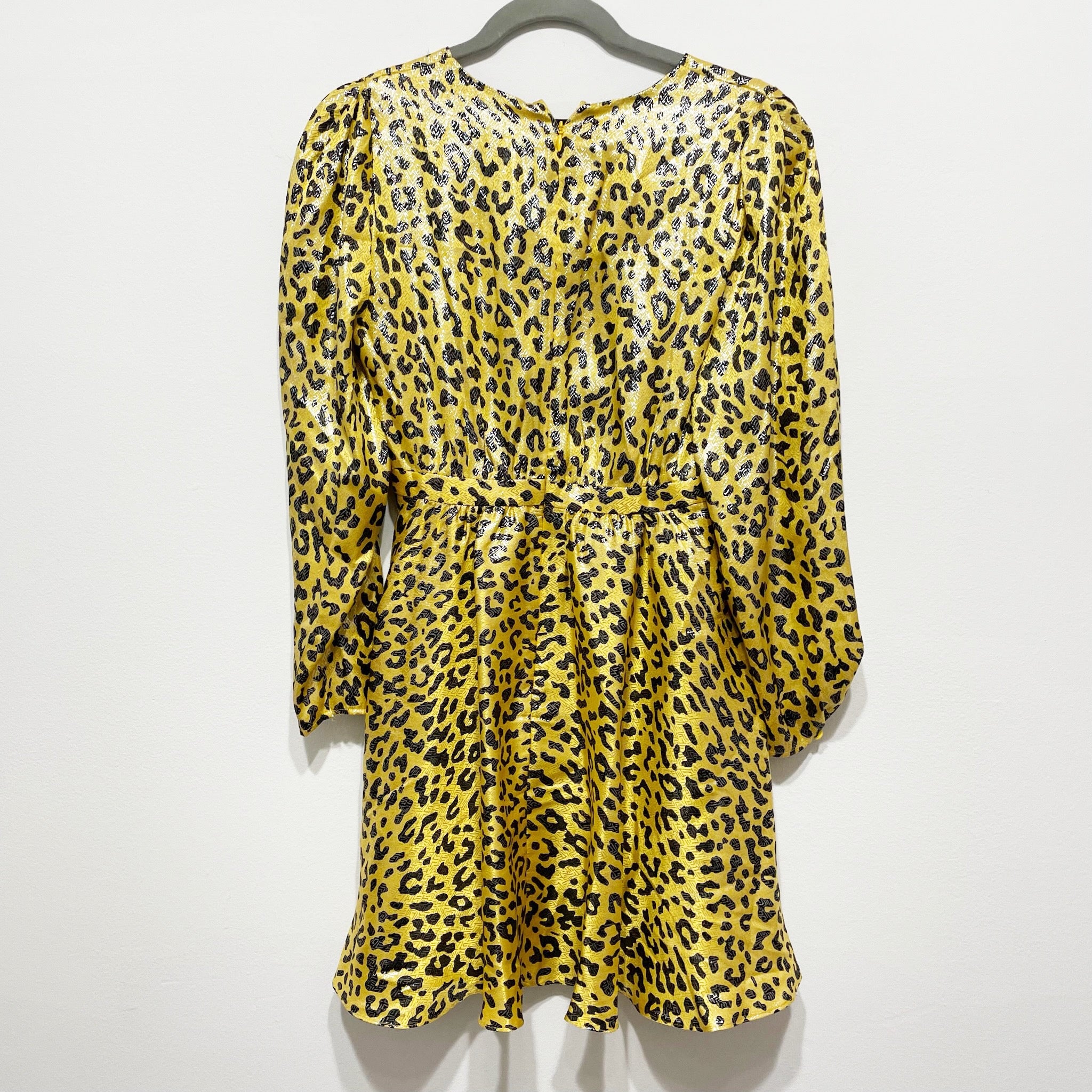 NEW Diane Von Furstenberg Cinched Waist Draped Mini Dress Heyford Goldenrod 4