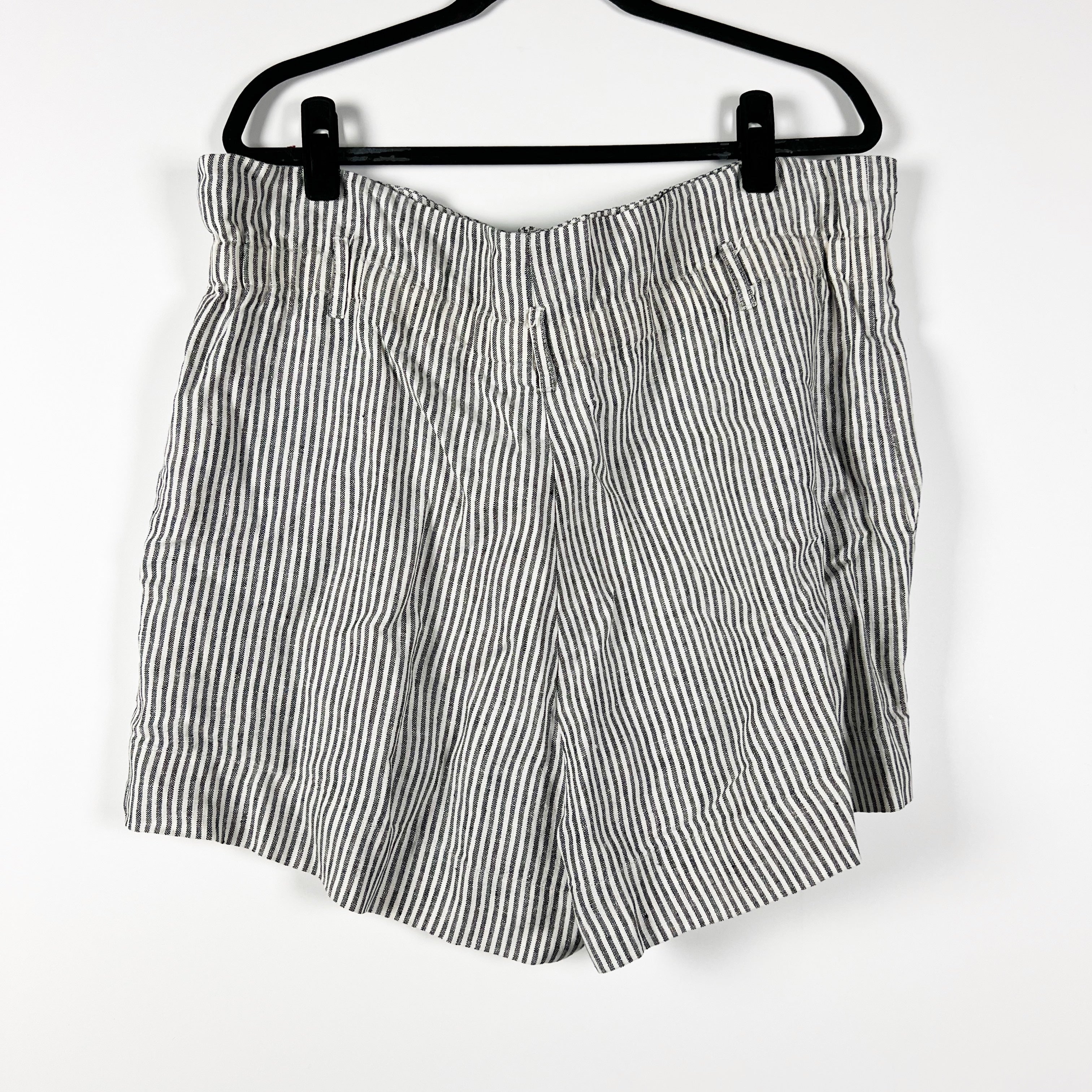 Reformation Theodore Linen Lightweight Pinstripe Mini High Waisted Shorts 12