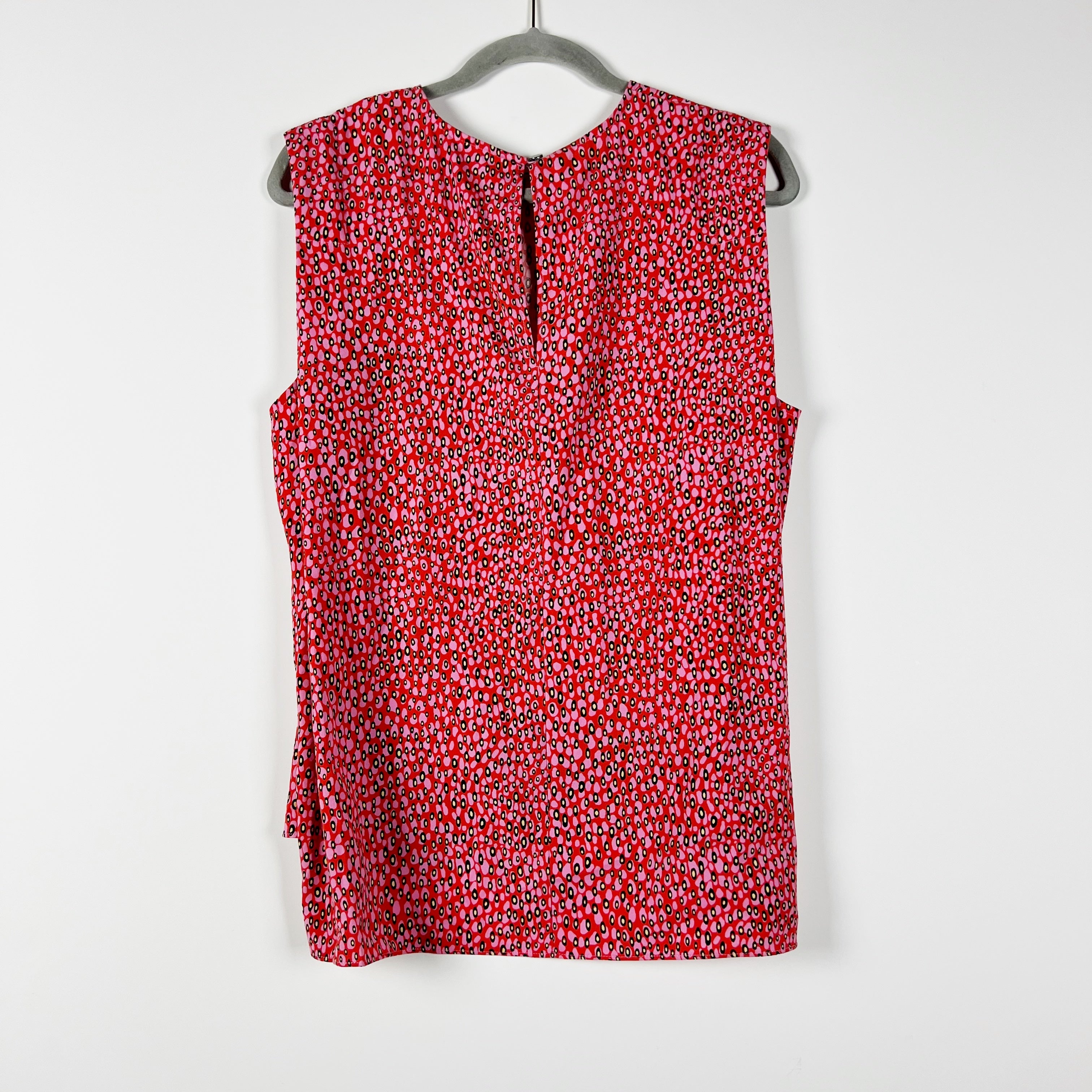 Ted Baker Meika Padded Shoulder Sleeveless Cheetah Leopard Print Boxy Shirt Top