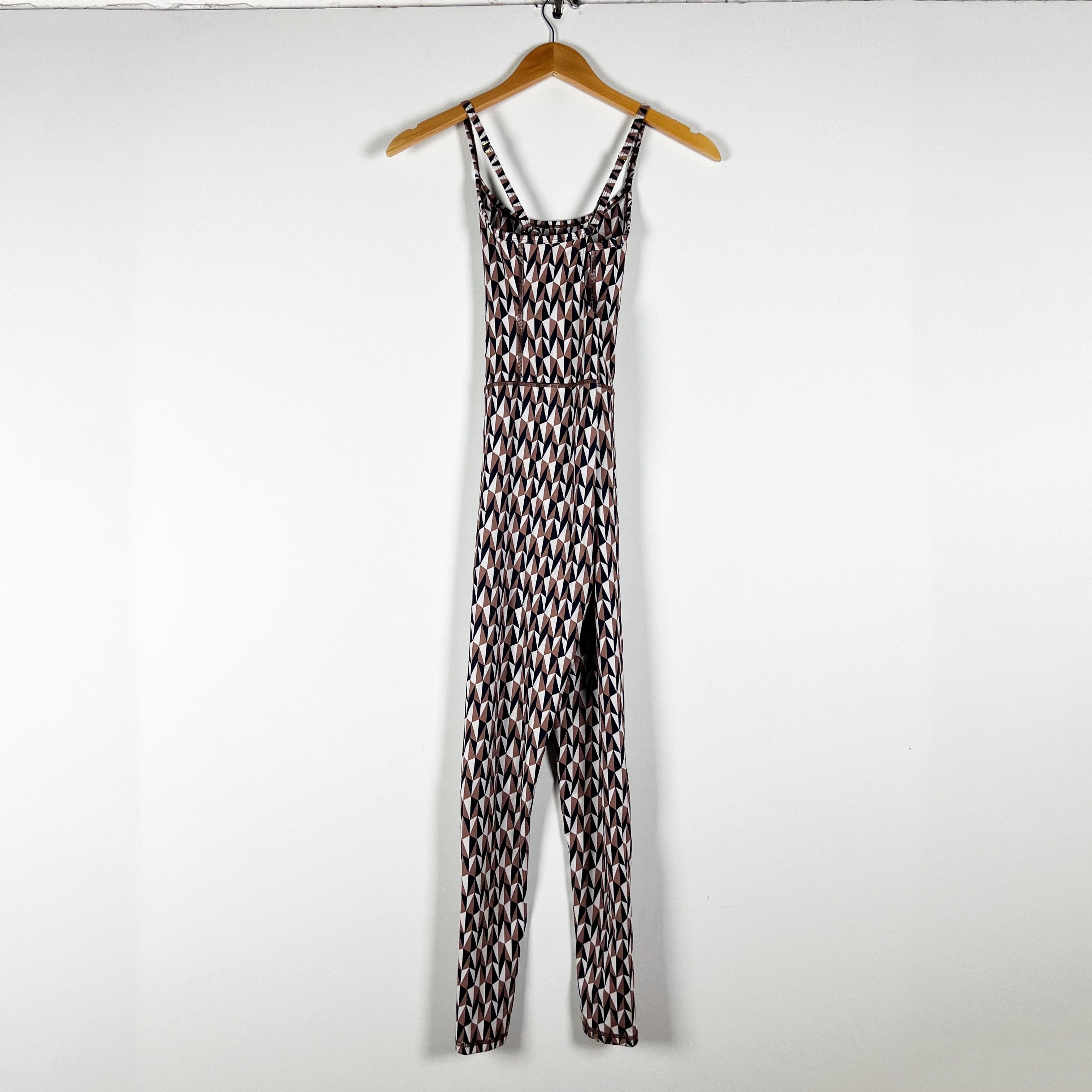 Terez Aztec Geometric Print Pattern Athletic Work Out One Piece Jumpsuit Jumper