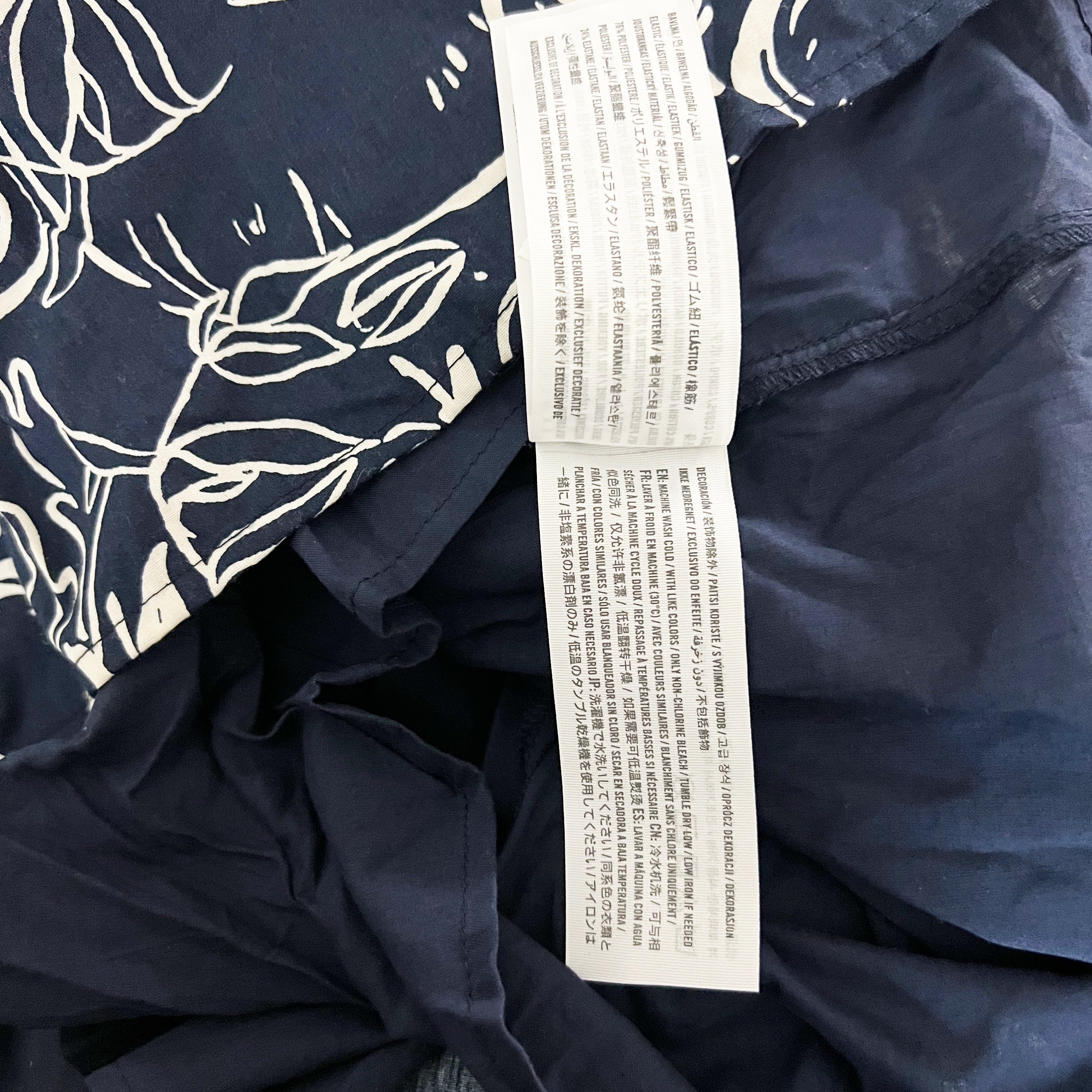NEW Abercrombie & Fitch Emerson Off The Shoulder Cotton Poplin Midi Dress Navy