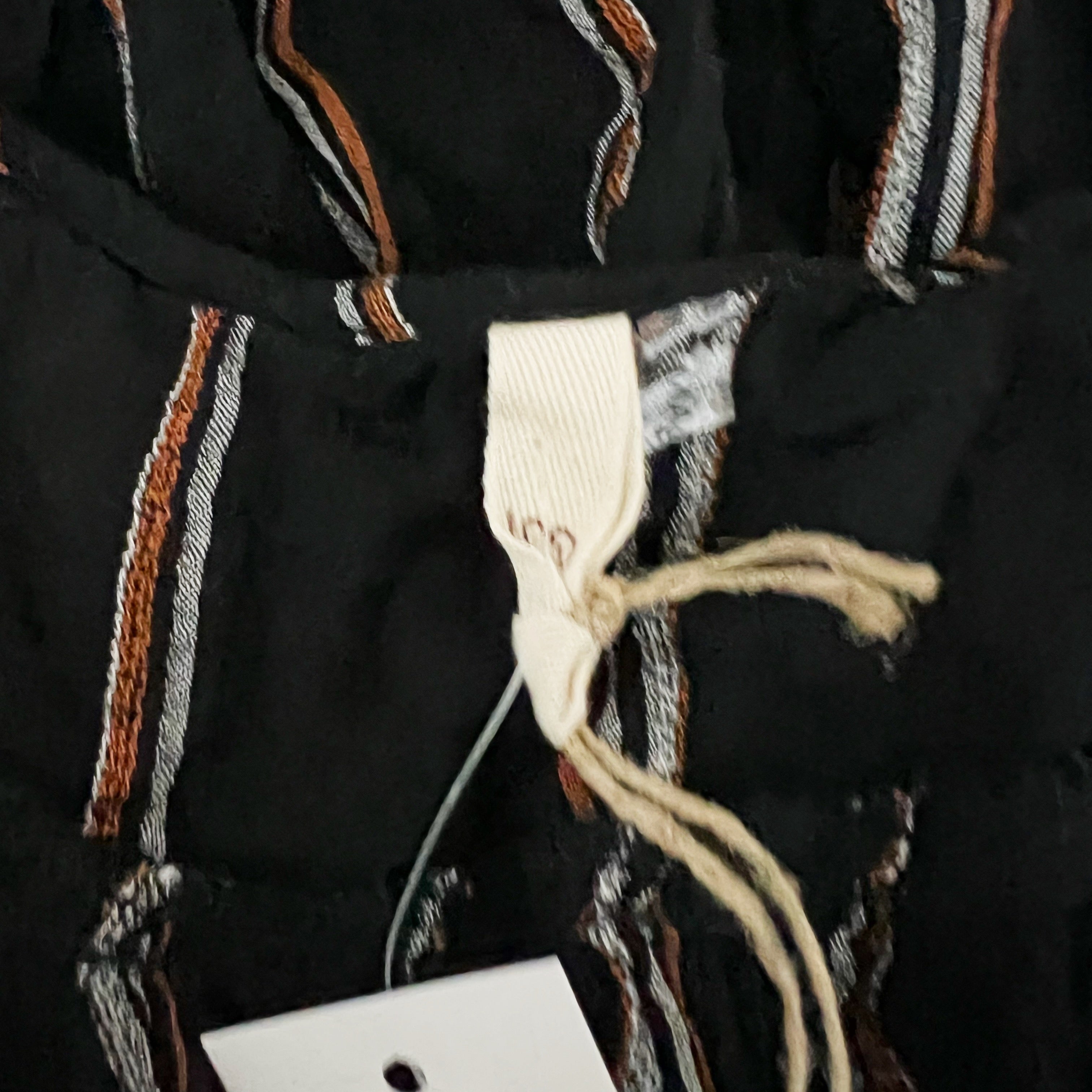 NEW Elan Women's Stripe Print Pattern Scoop Neck Tiered Mini Dress Black XS