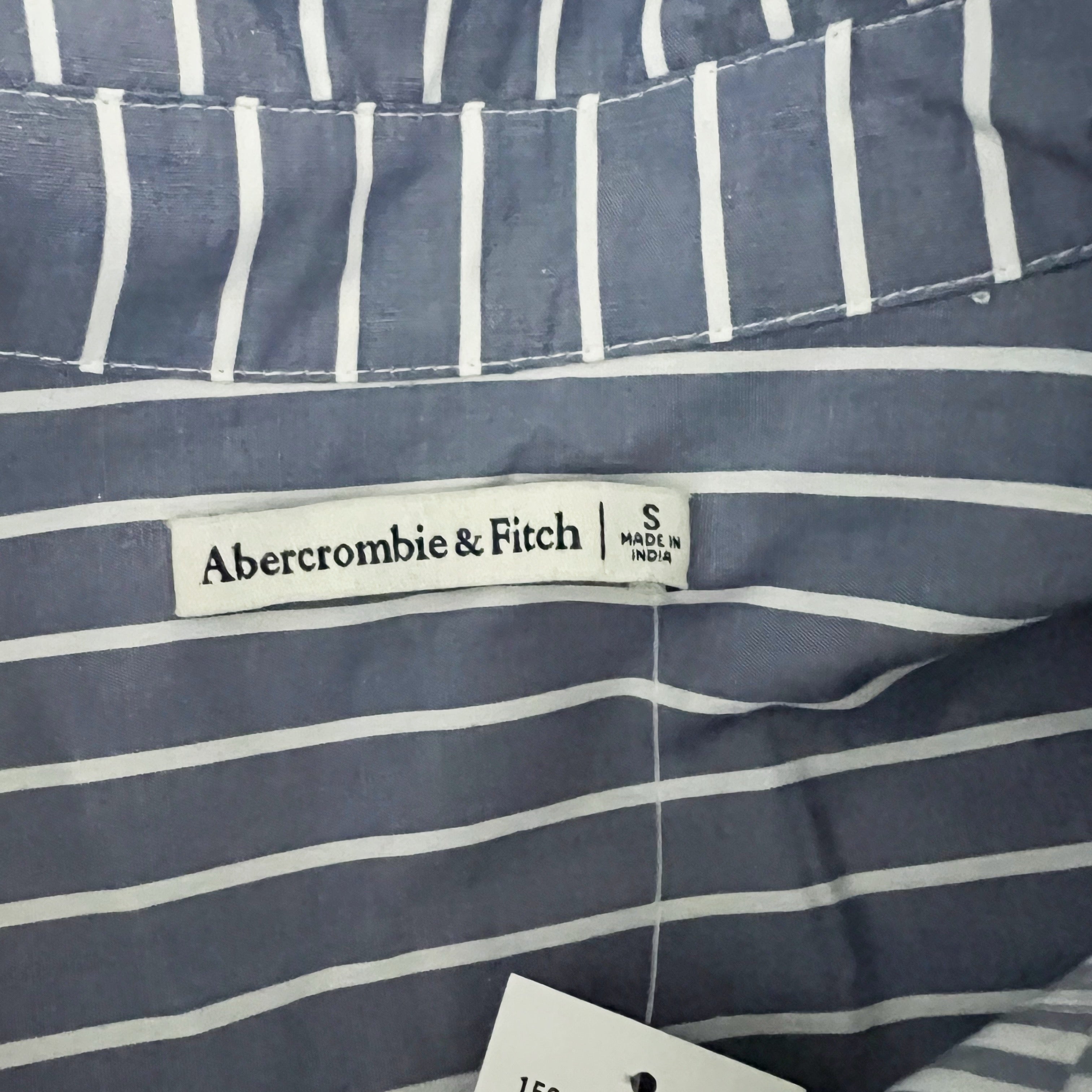 NEW Abercrombie & Fitch Cotton Blend Collared Stripe Button Front Shirt Dress S