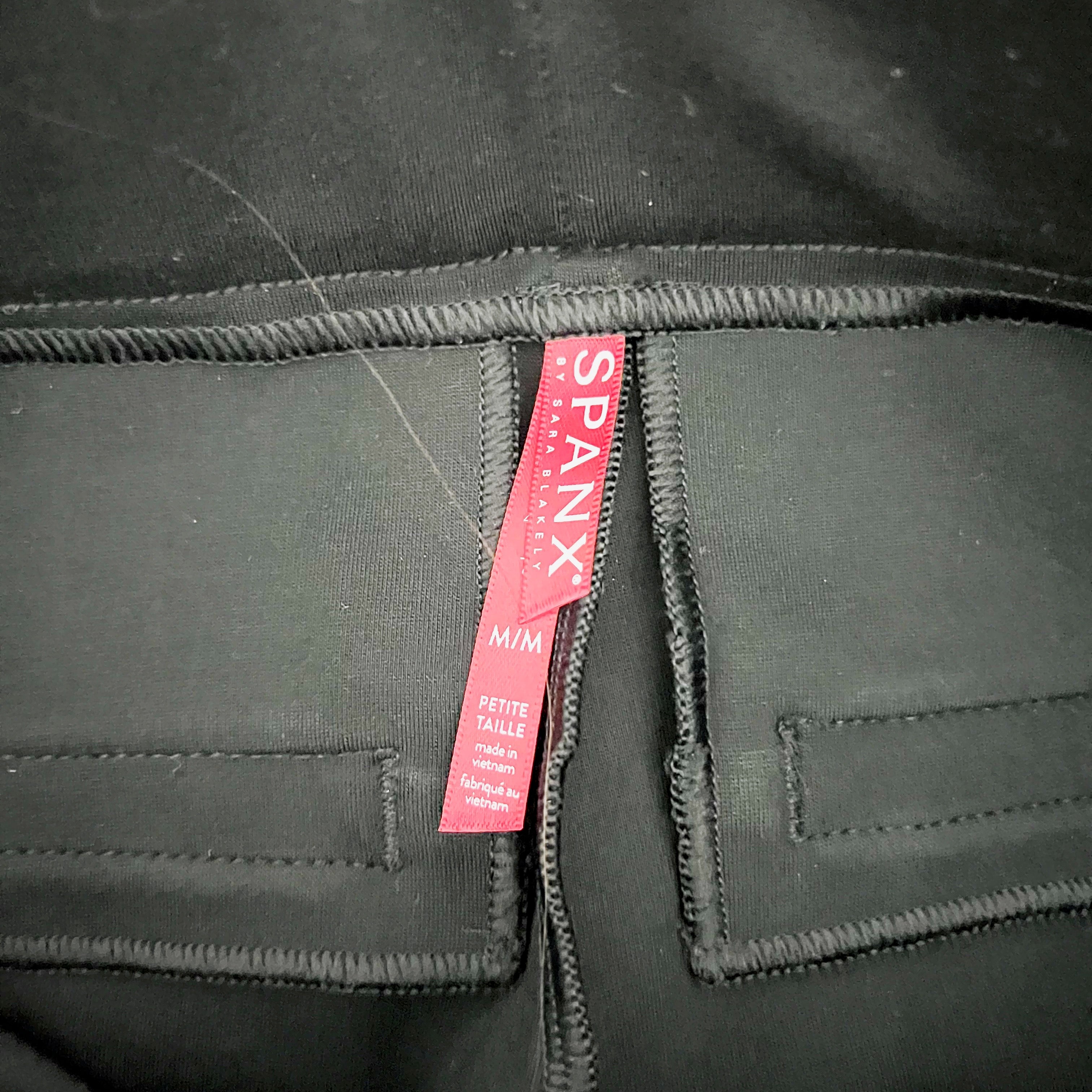 NEW Spanx Straight Leg Ankle Crop Ponte Stretch Trouser Pants Classic Black M