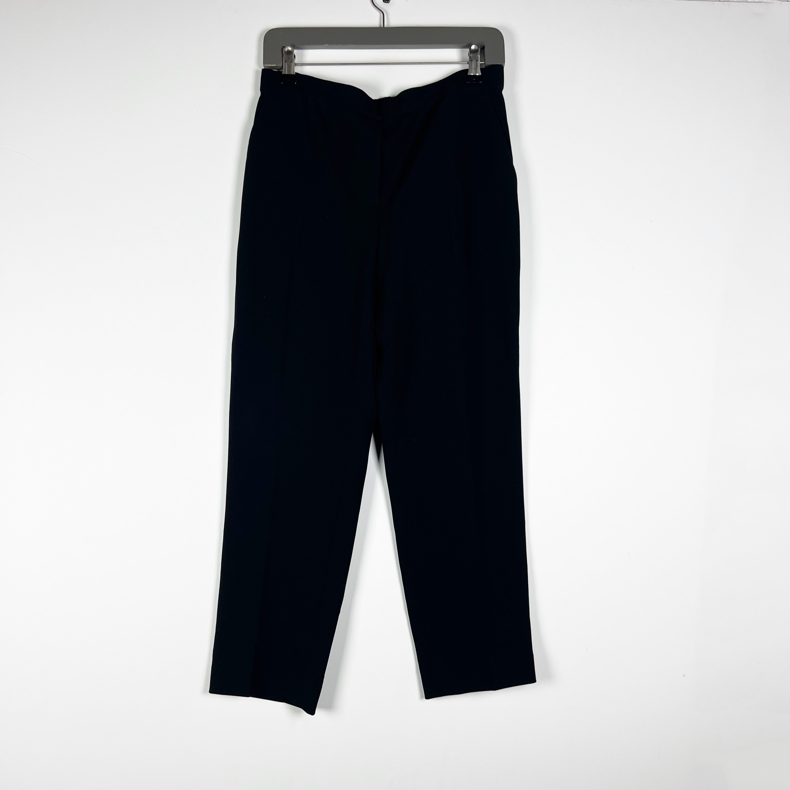 NEW Theory Women's Treeca Admiral Crepe Pull On Straight Leg Trouser Pants Black
