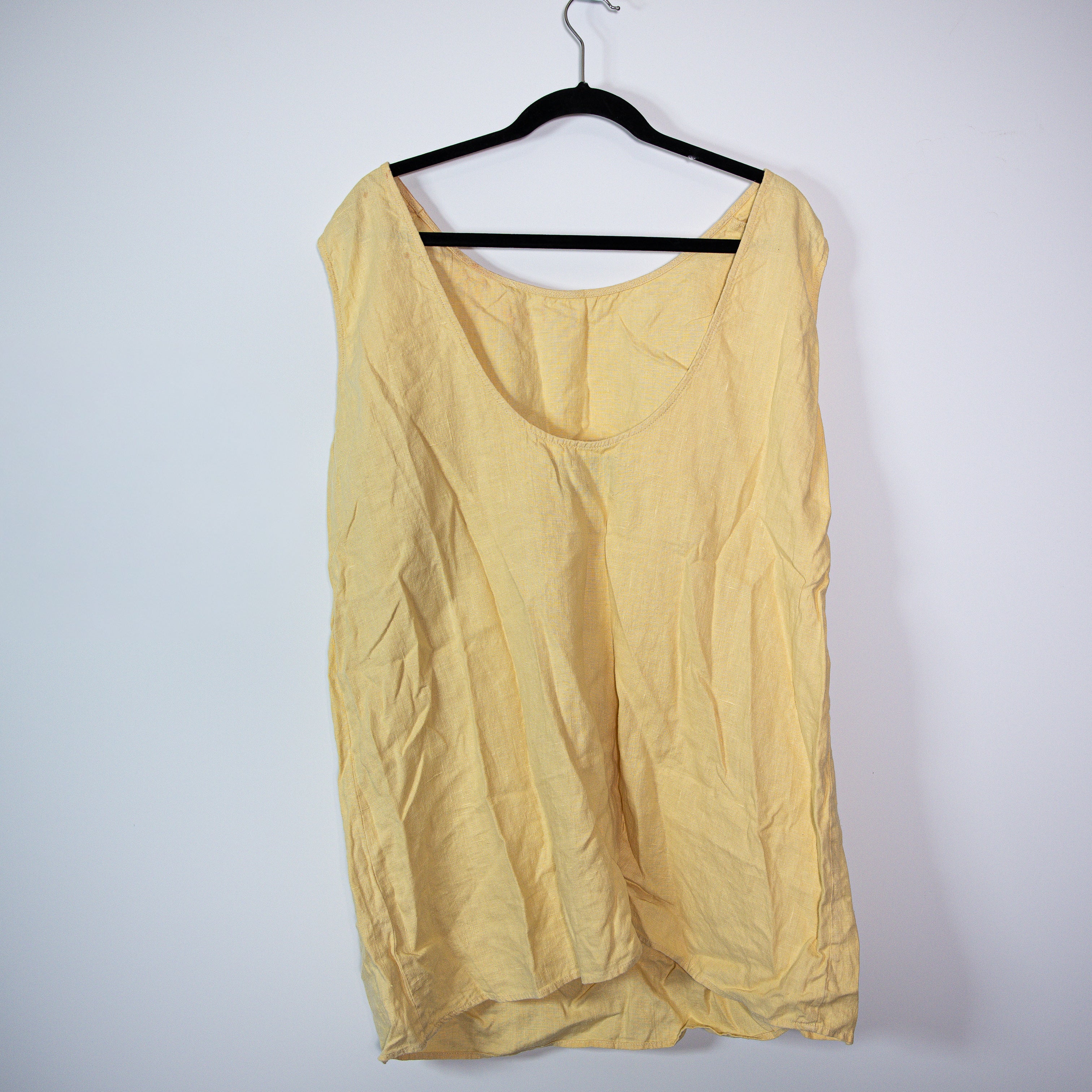 Reformation Linen Scoop Neck Sleeveless Pullover Mini Dress Butter Yellow Medium