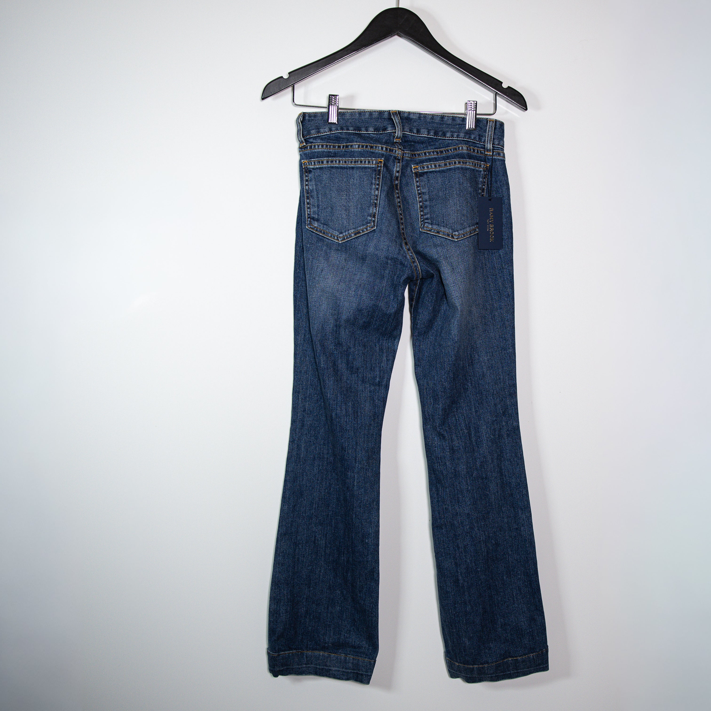 NEW Ramy Brook Kyle Low Rise Flare Boot Cut Cotton Stretch Denim Jeans Med Wash