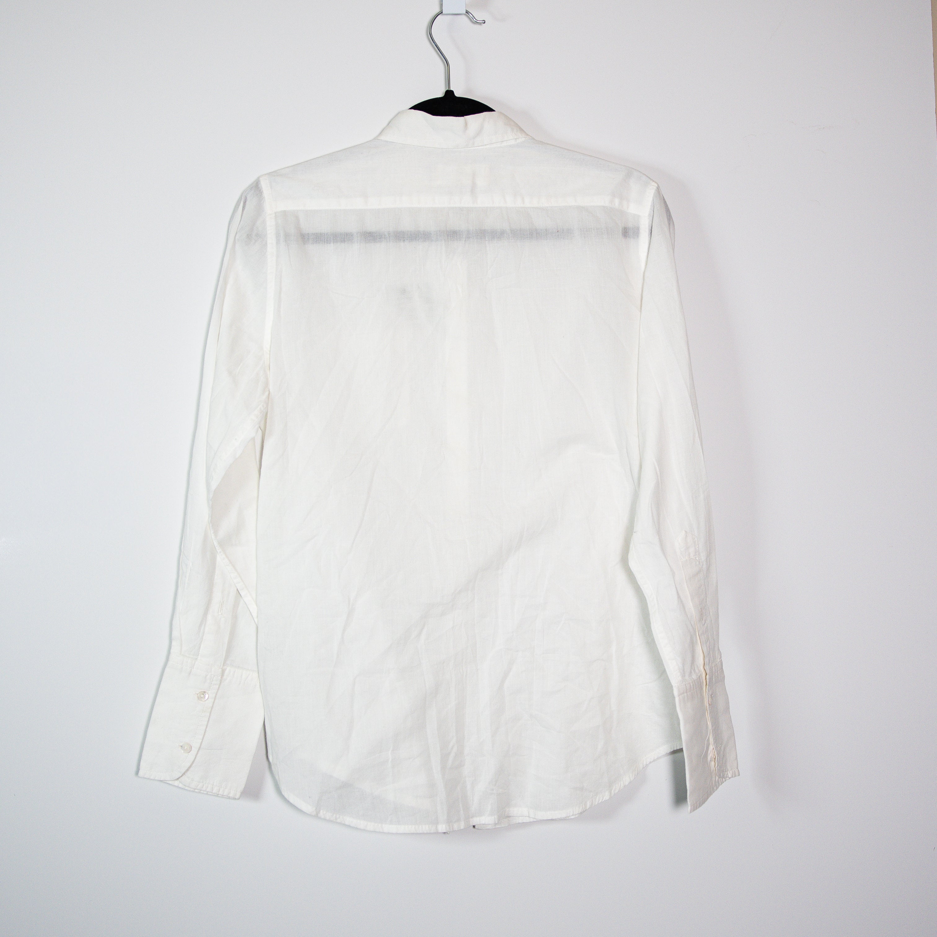 Nili Lotan Lightweight Cotton Collared Button Down Long Sleeve Blouse Shirt Top