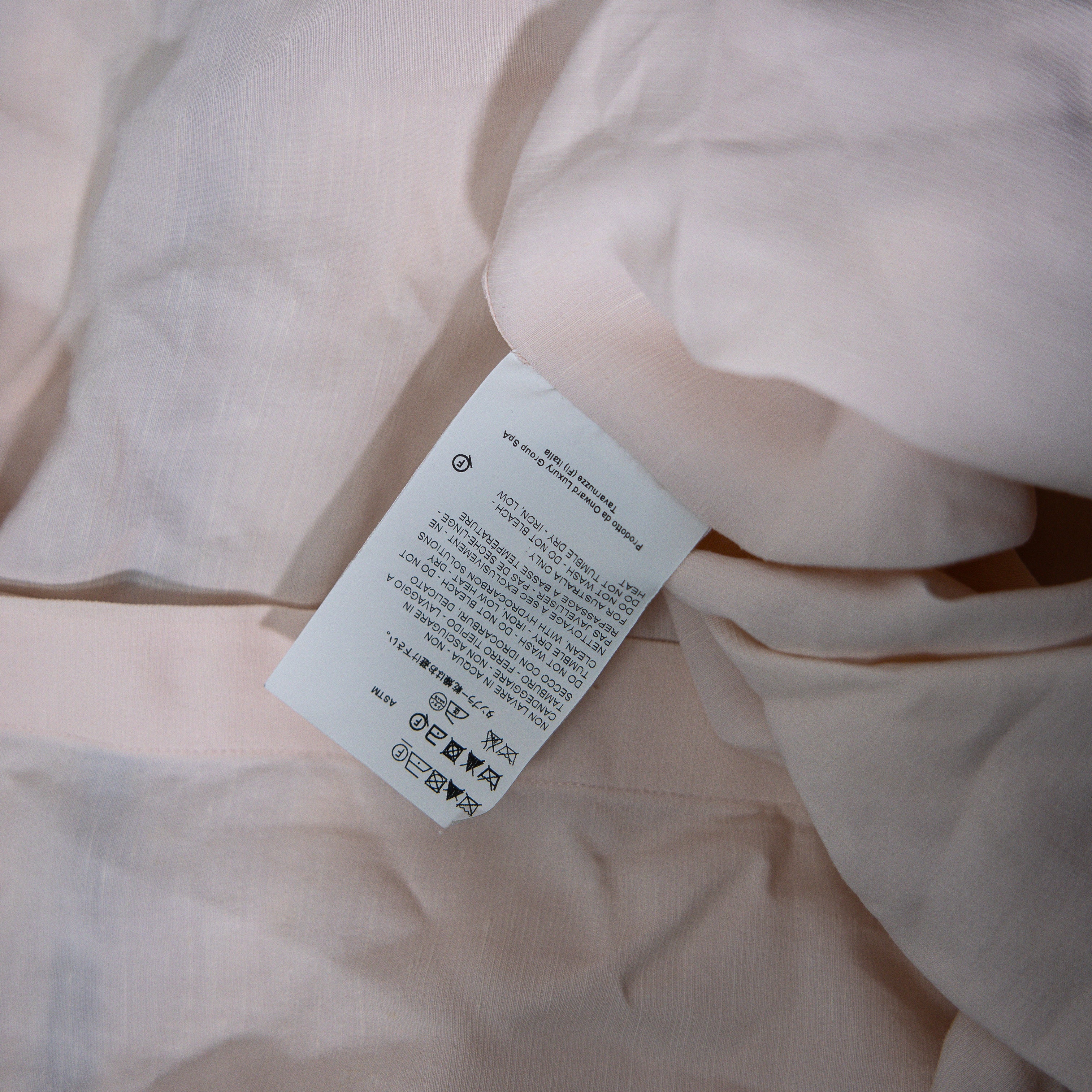 Jil Sander Made In Italy Linen Blend Short Sleeve Collared Button Down Blouse S