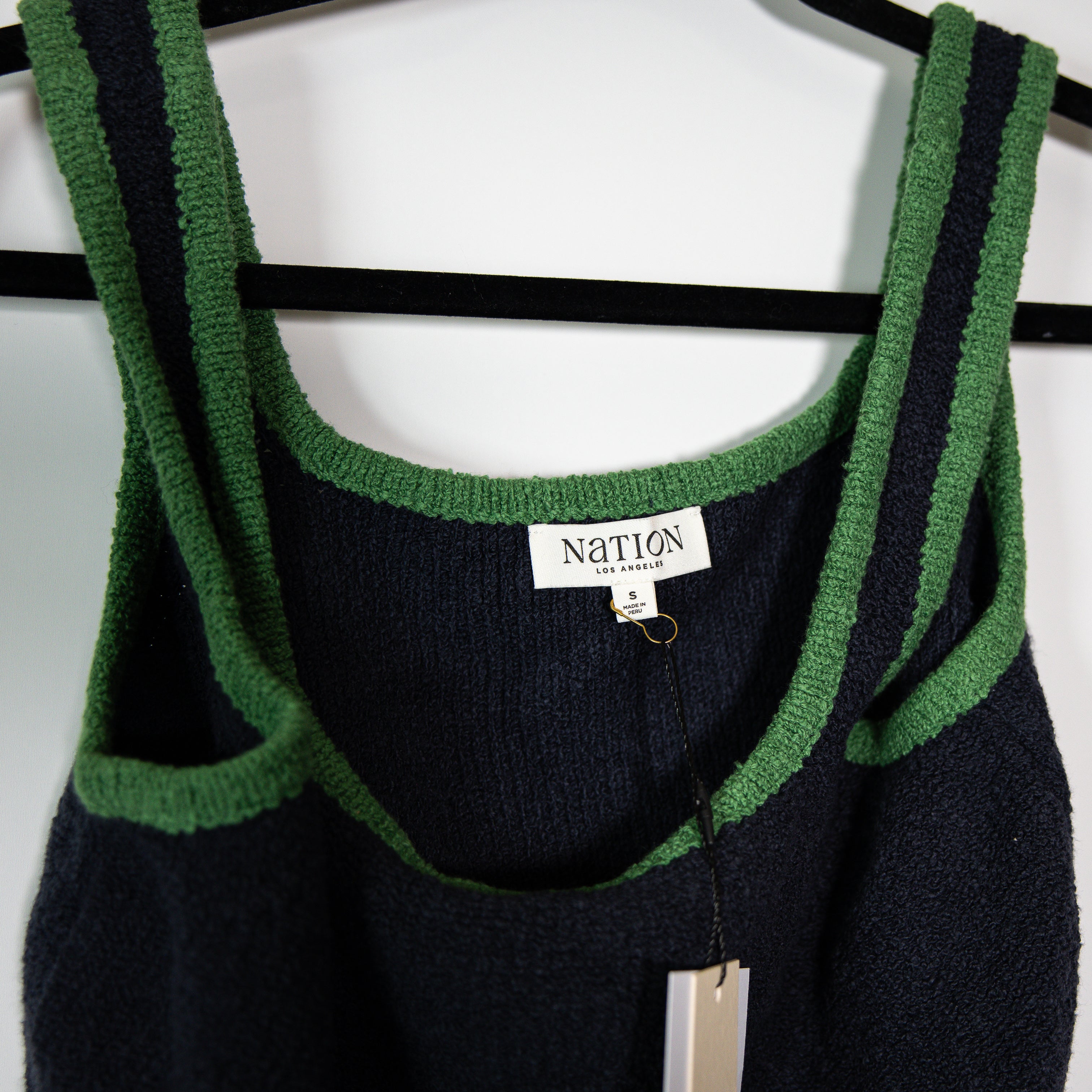 NEW Nation Los Angeles Peggy Sue Cotton Knit Scoop Neck Tank Top Night Sky Small