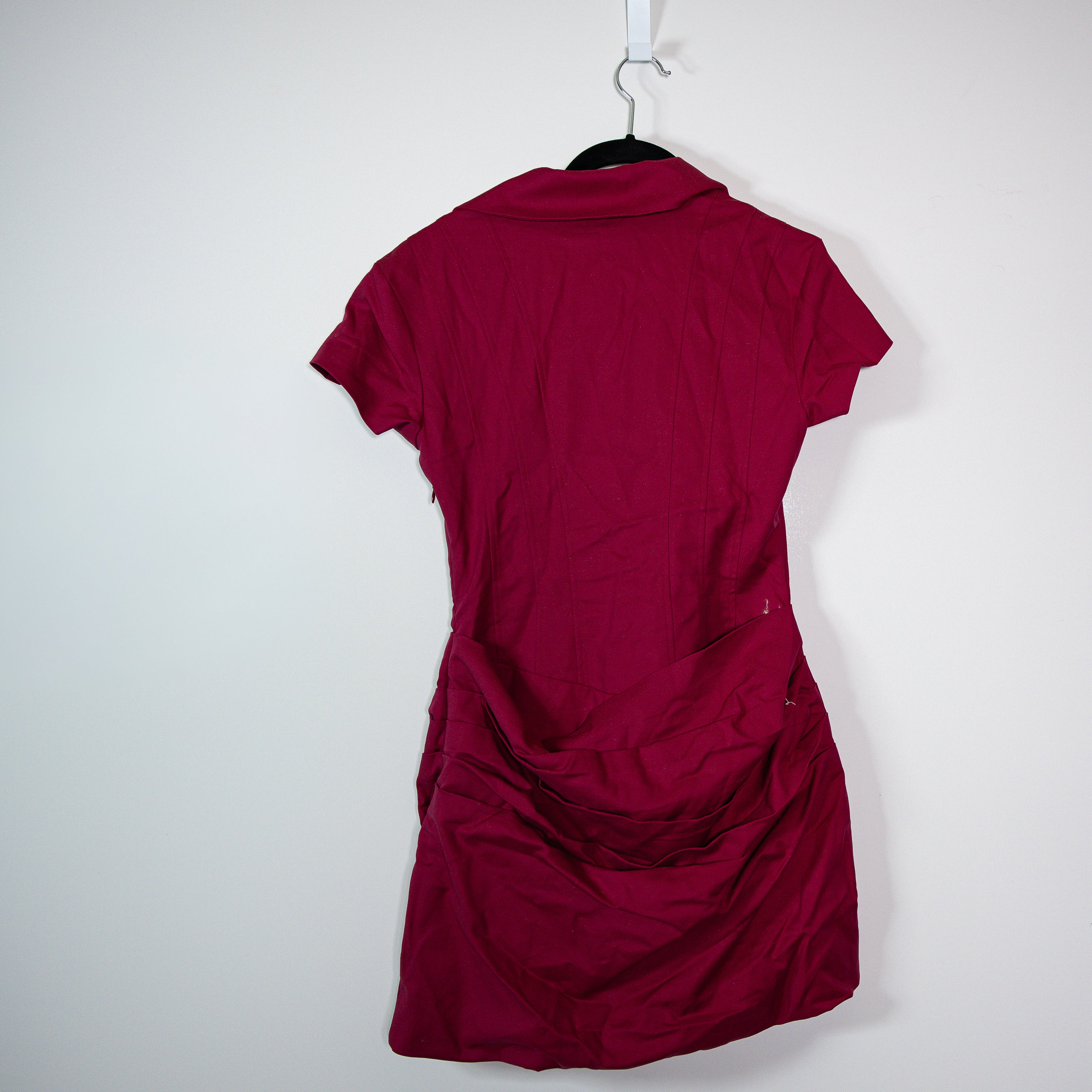 NEW Meshki Tarryn Collared Cotton Poplin Button Front Ruched Draped Mini Dress M