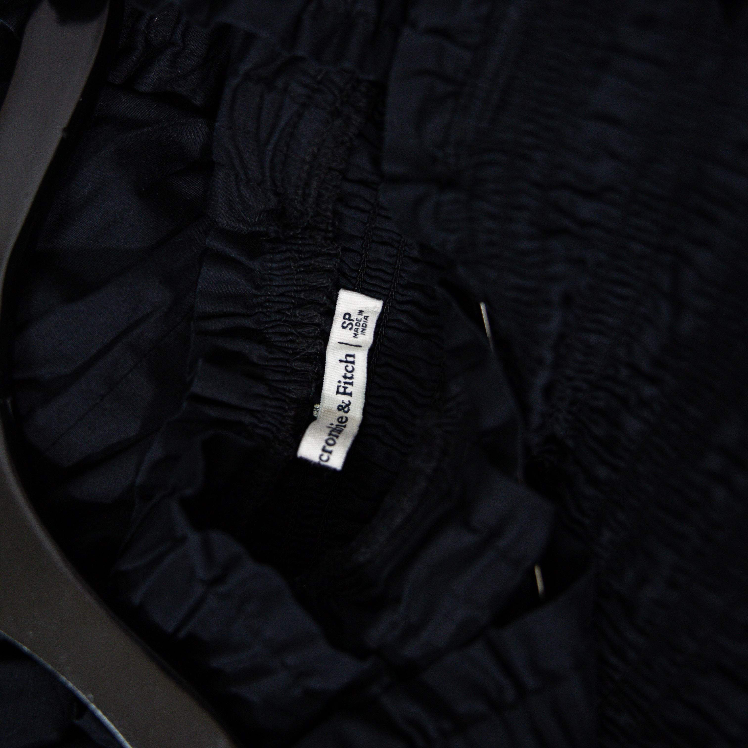 Abercrombie & Fitch Cotton Poplin Smocked Stretch Square Neck Maxi Dress Black S