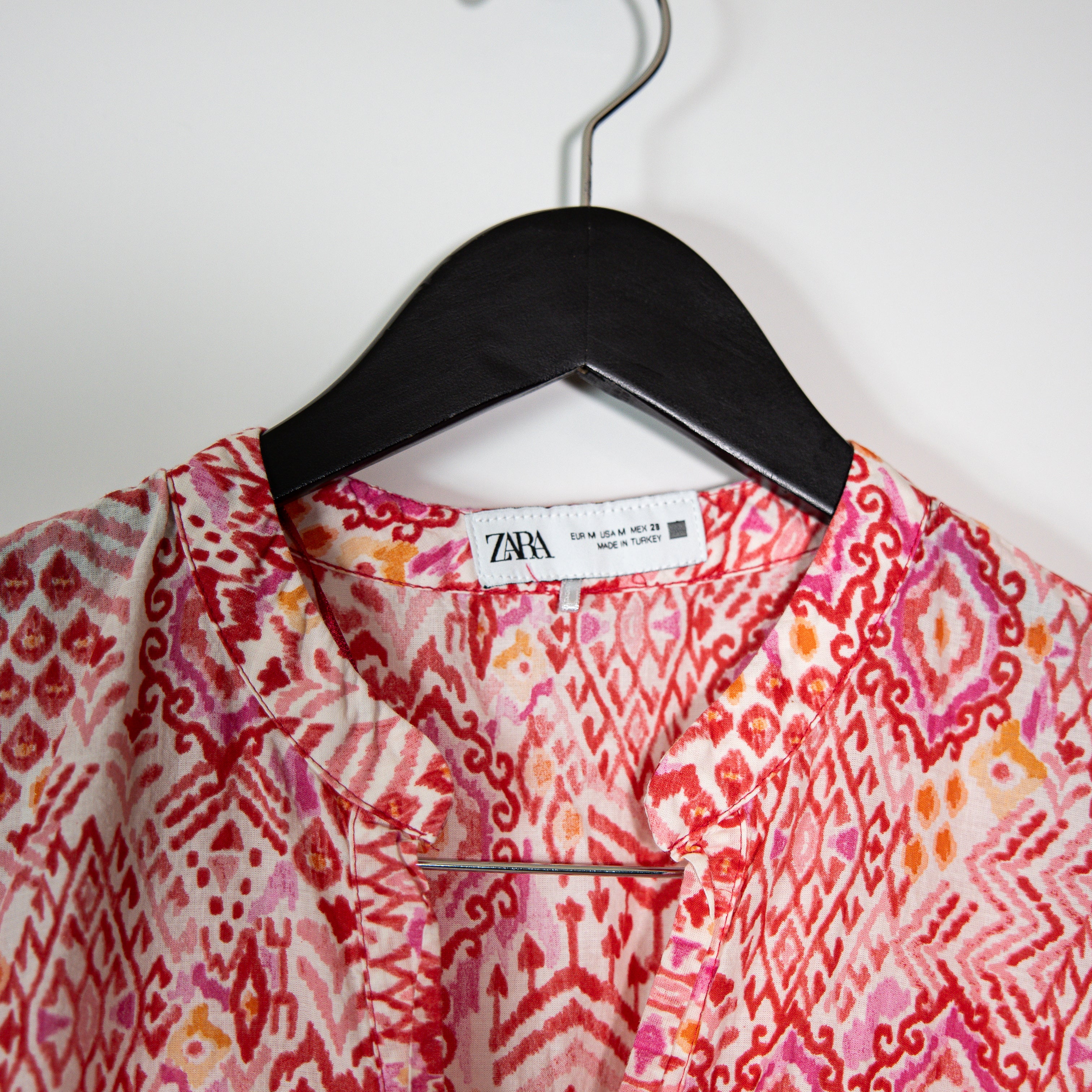 Zara Women's Cotton Lightweight Multi Abstract Print Pattern Maxi Dress Medium