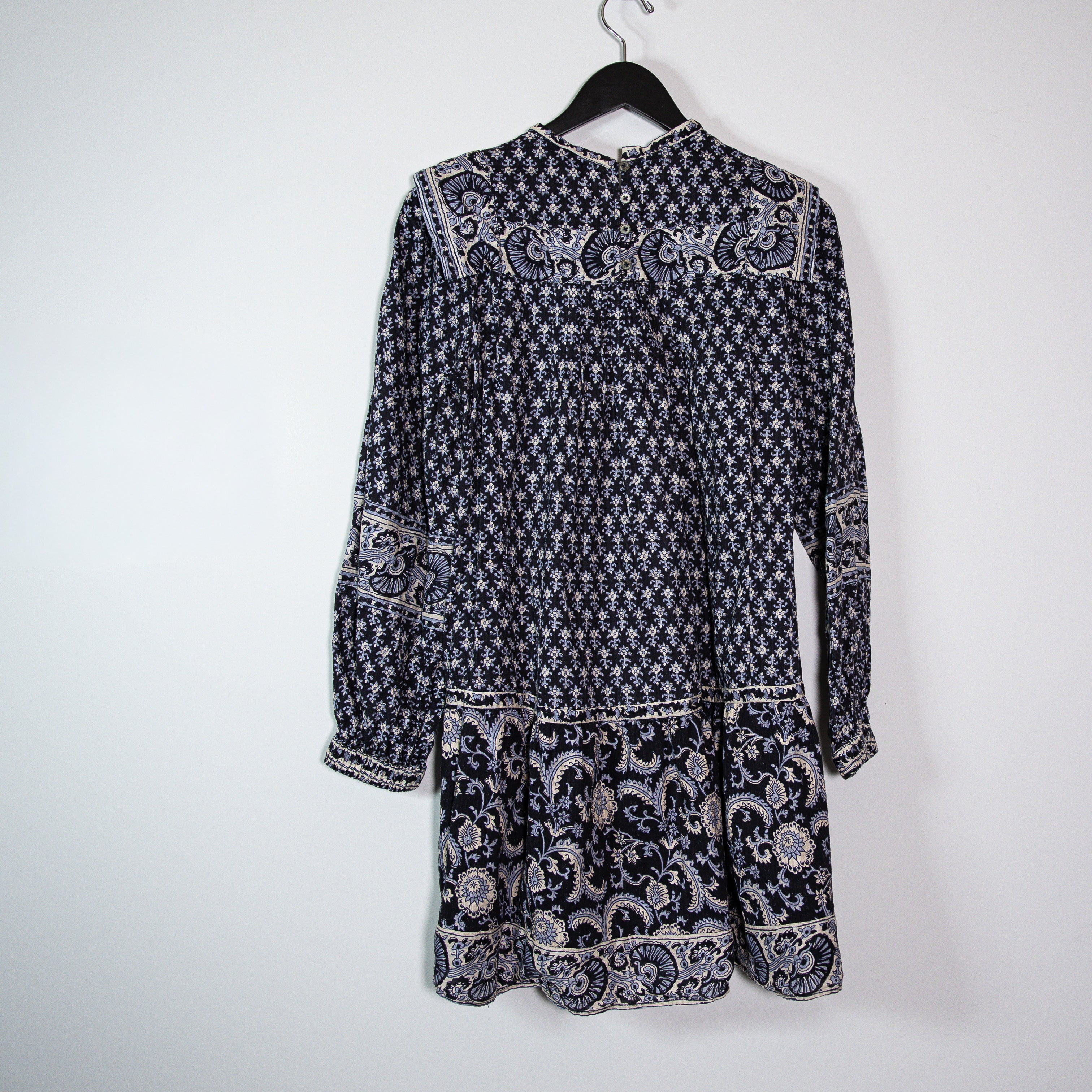 Sea New York Jasper Cotton Long Sleeve Pullover Mini Tunic Dress Blue Purple S