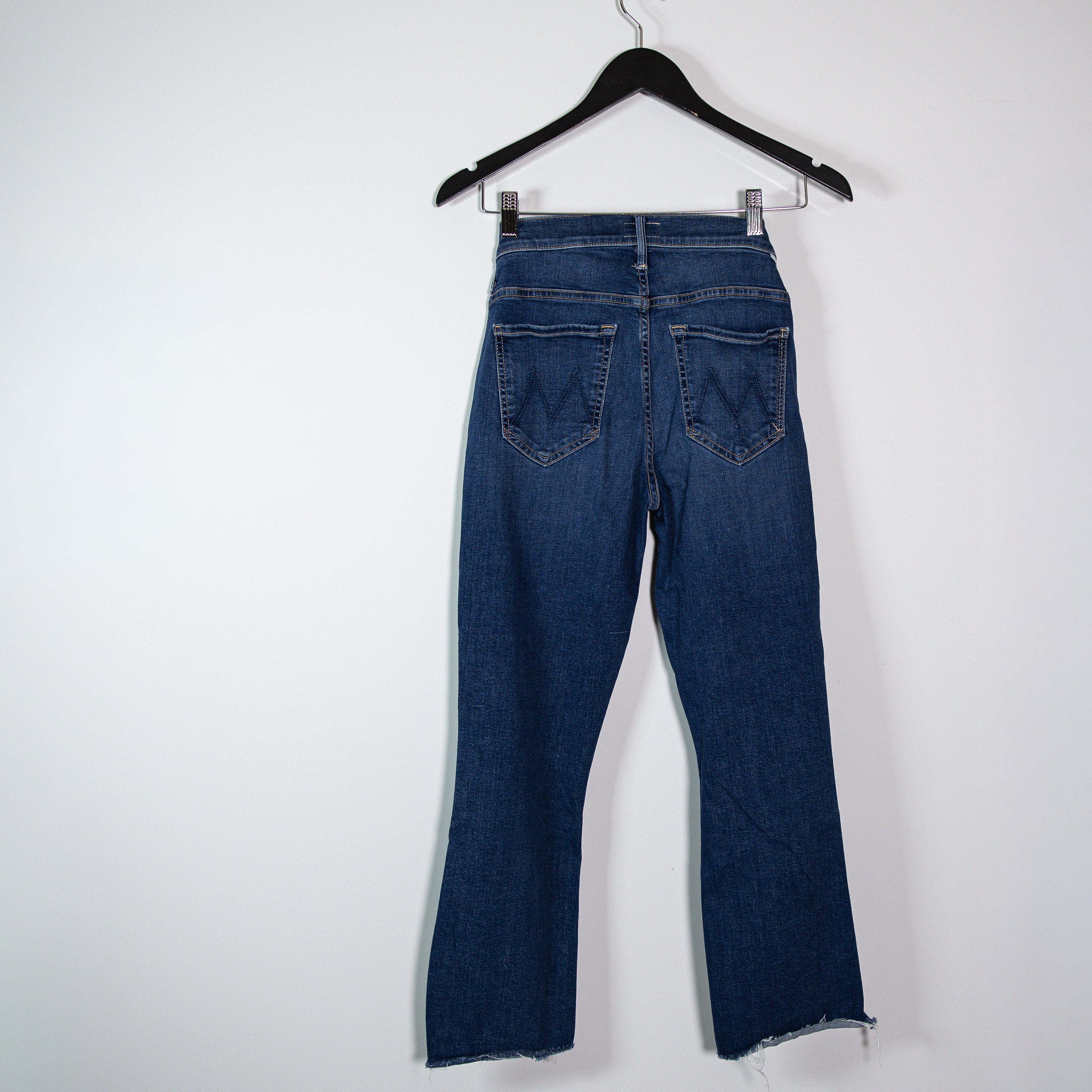Mother Denim Insider Crop Step Fray Cotton Stretch Not So Fast Wash Jeans 27