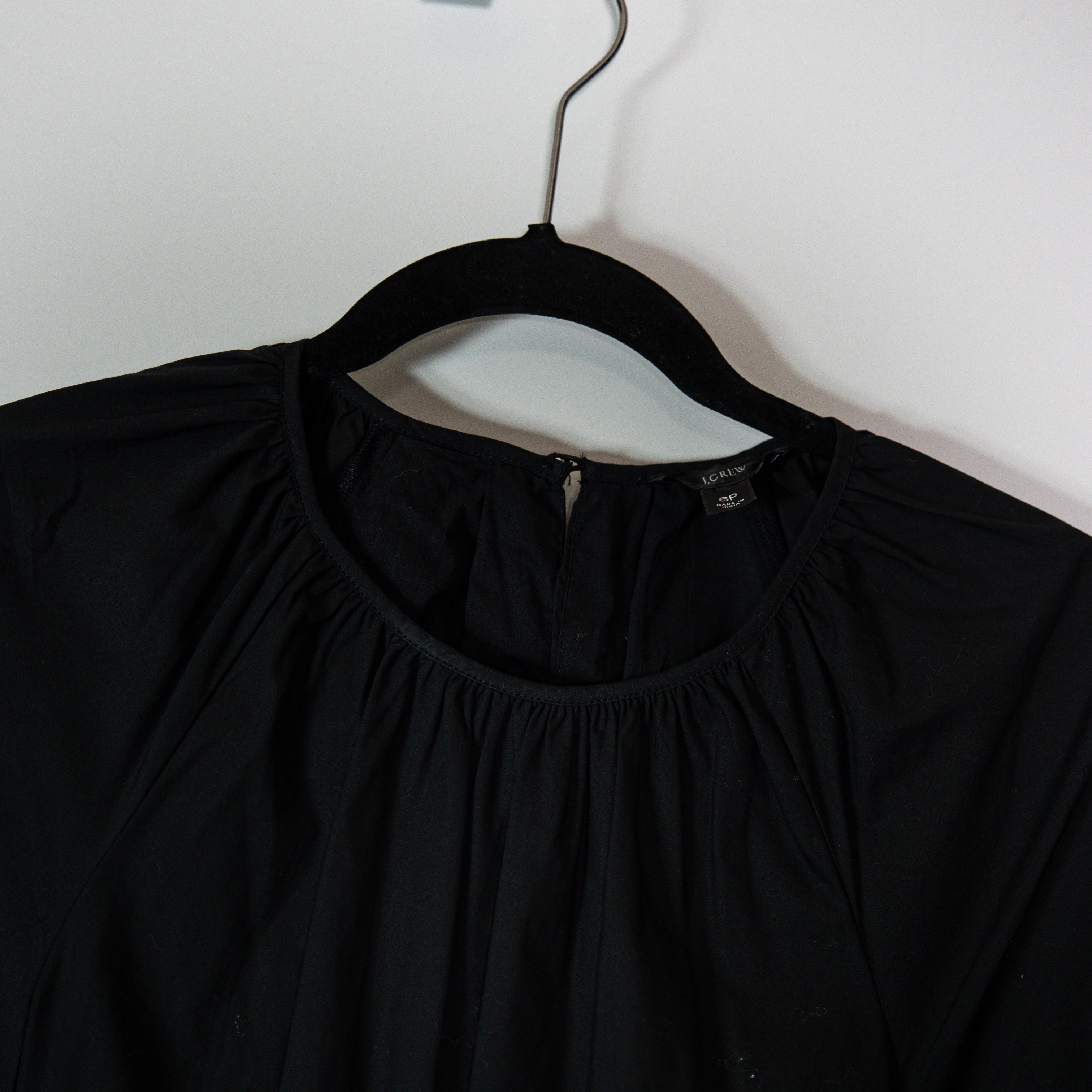 J. Crew BG398 Cotton Poplin Side Cut Out Short Puff Sleeve Tiered Maxi Dress 6P