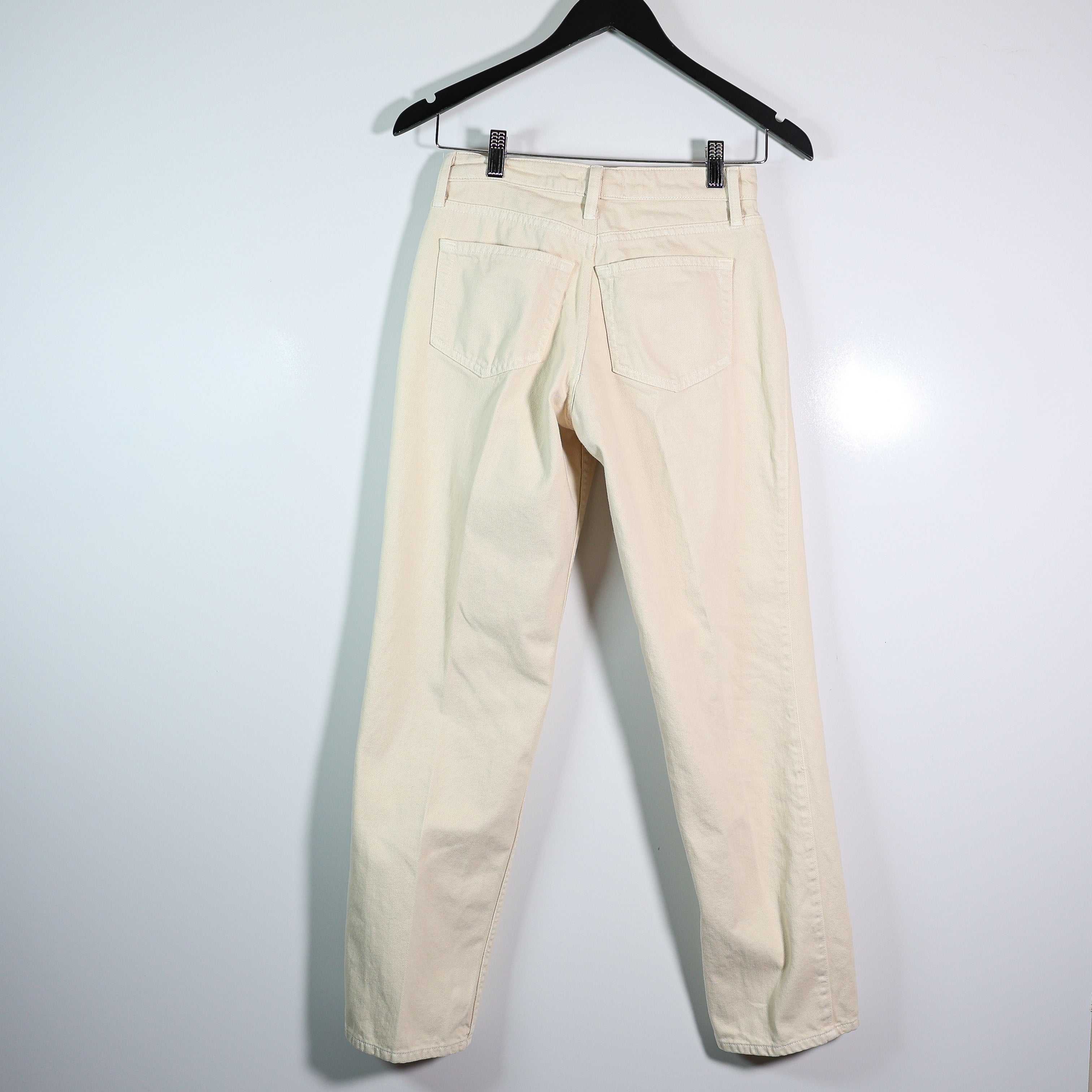 L'Agence Women's Marjorie Mid Rise Slouch Straight Leg Cotton Pants Oat Neutral