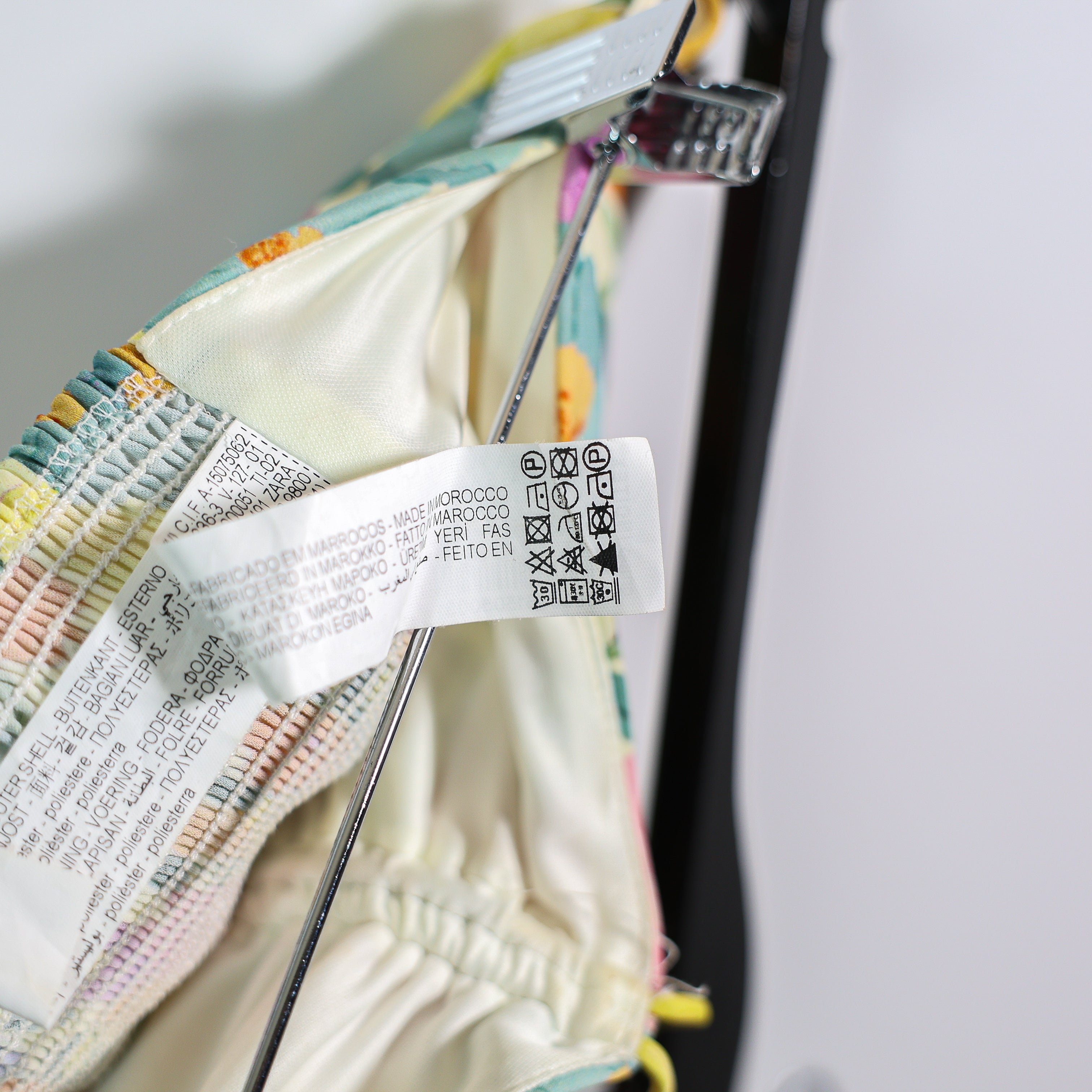 Zara Floral Flower Print Pattern Chiffon Ruched Bandeau Crop Tank Top Multi M