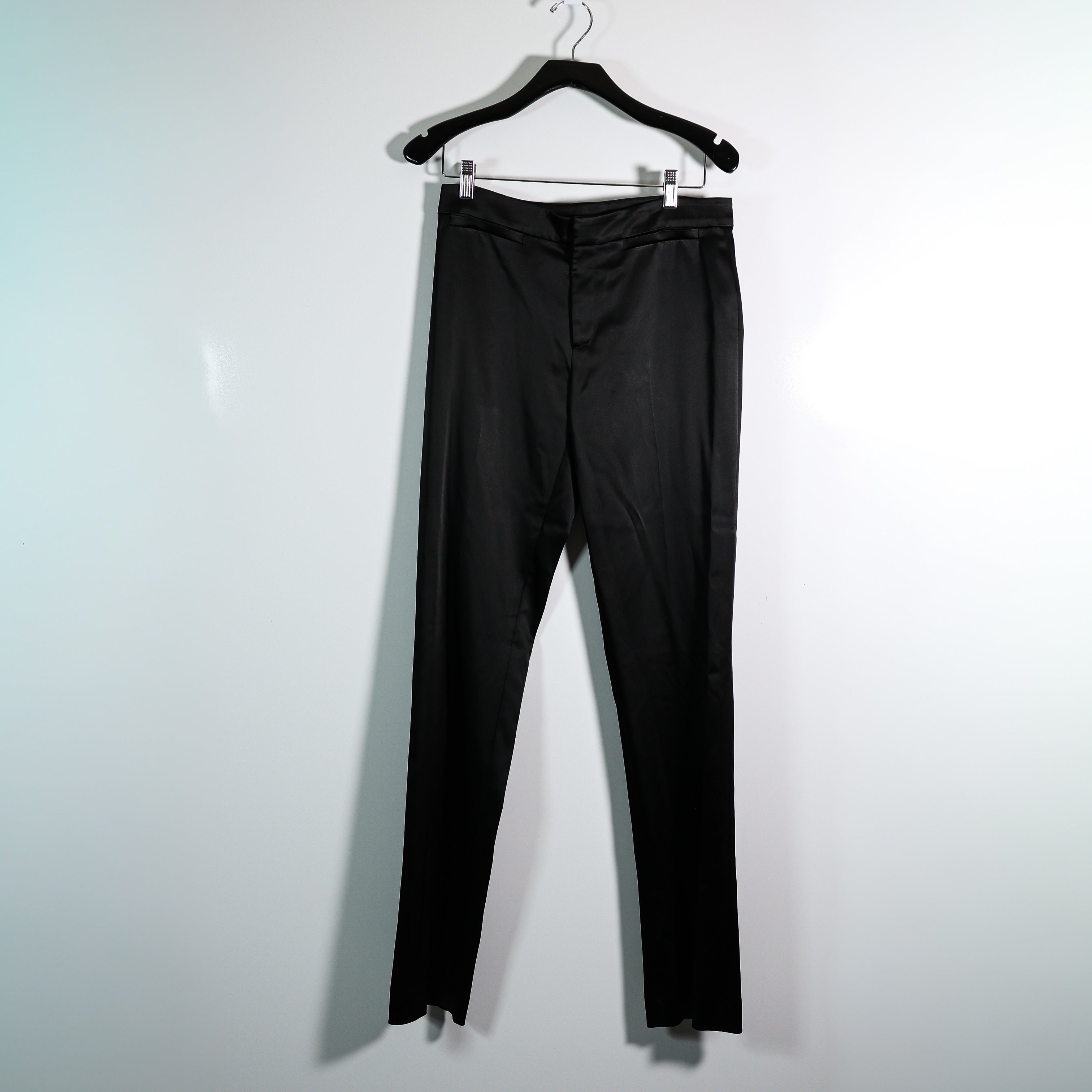 Ralph Lauren Black Label Women's Satin Mid Rise Skinny Trouser Slacks Pants 6