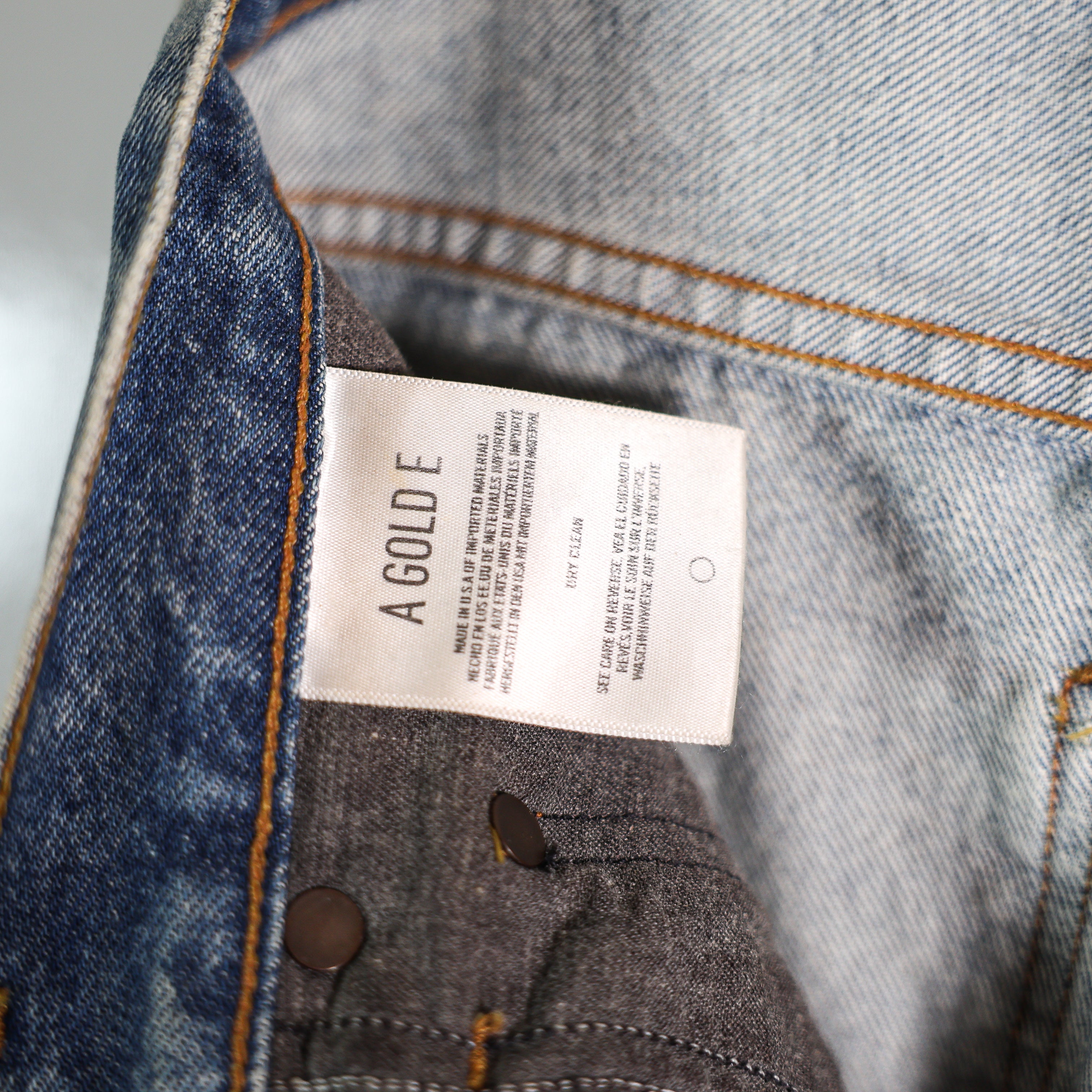 Agolde Pieced 90's Pinch Waist Genuine Leather Cotton Denim Straight Leg Jeans