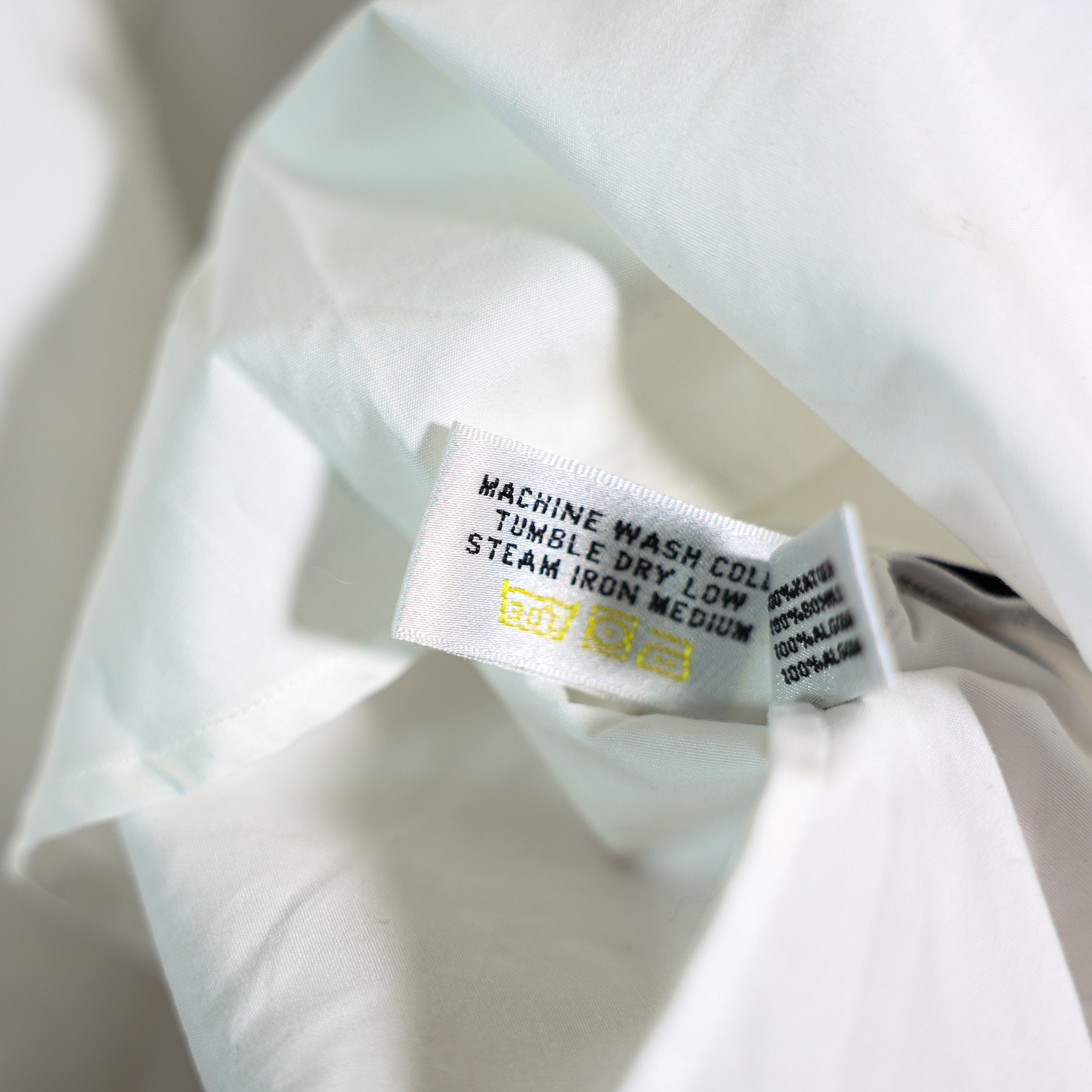 Ralph Lauren Black Label Cotton Poplin Collared Tuxedo Button Front Shirt White