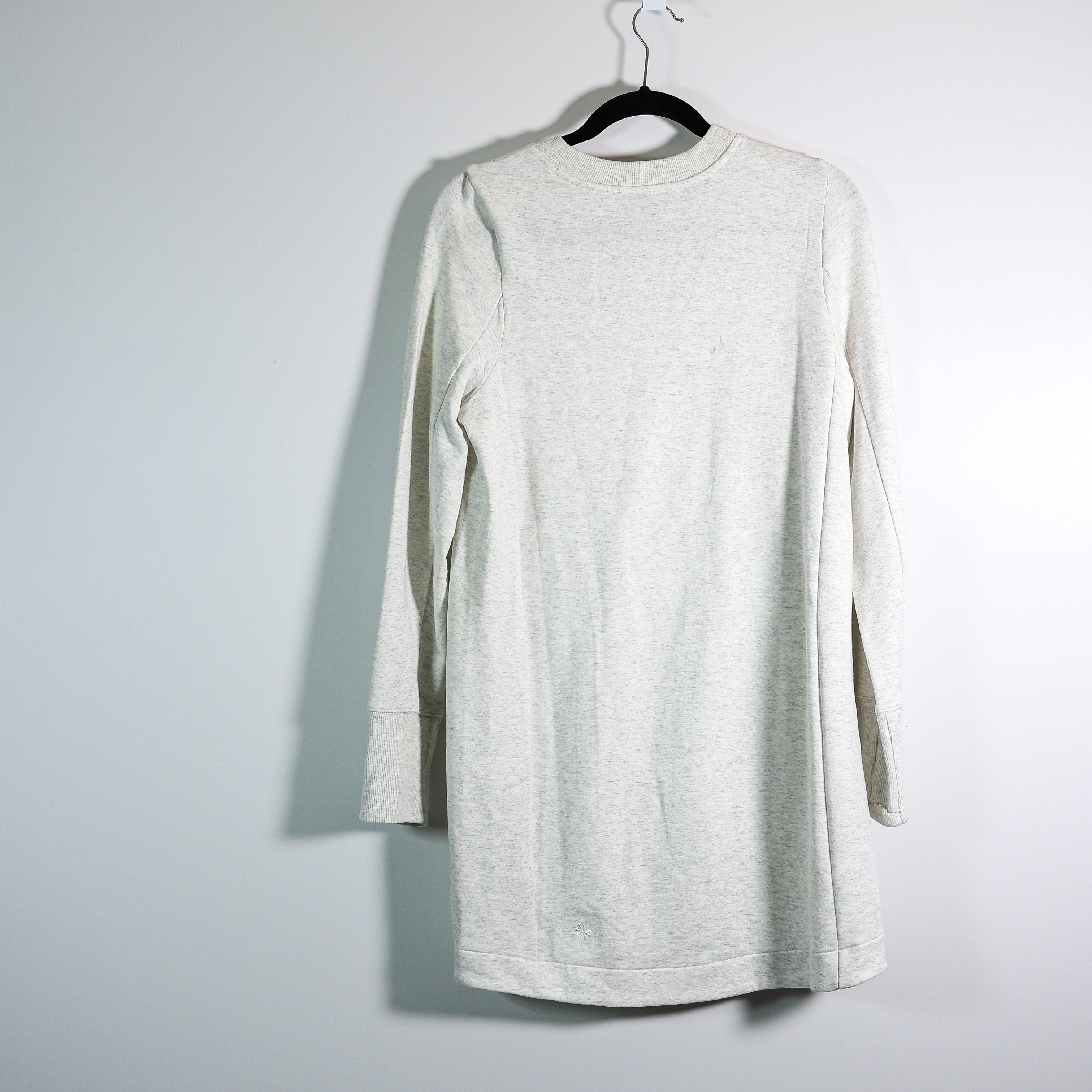 Athleta Women's Coaster Luxe Sweatshirt Sweater Pullover Mini Dress Heather Gray