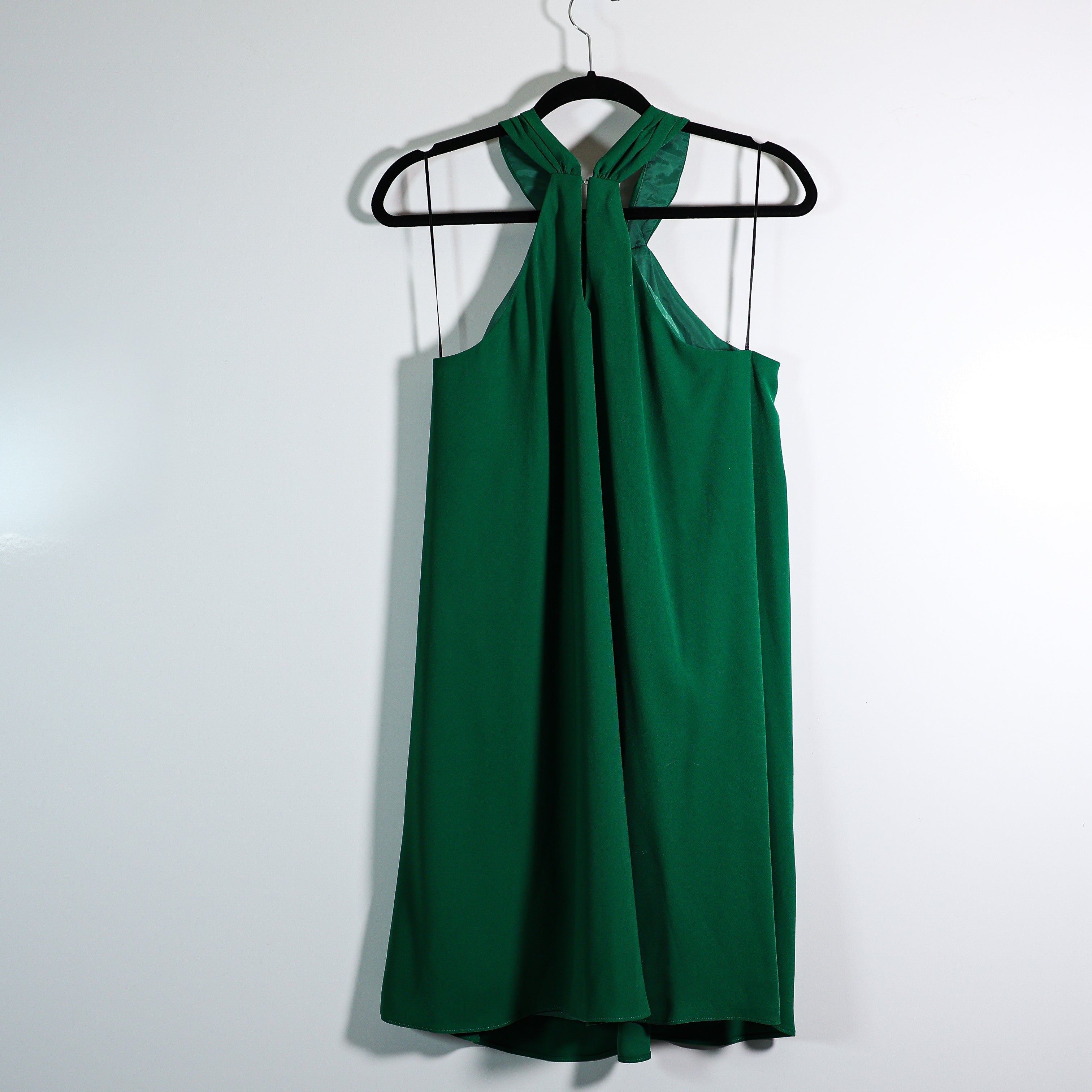 NEW Trina Turk Verge Halter Neck Sleeveless Chiffon Halter Swing Dress Emerald M