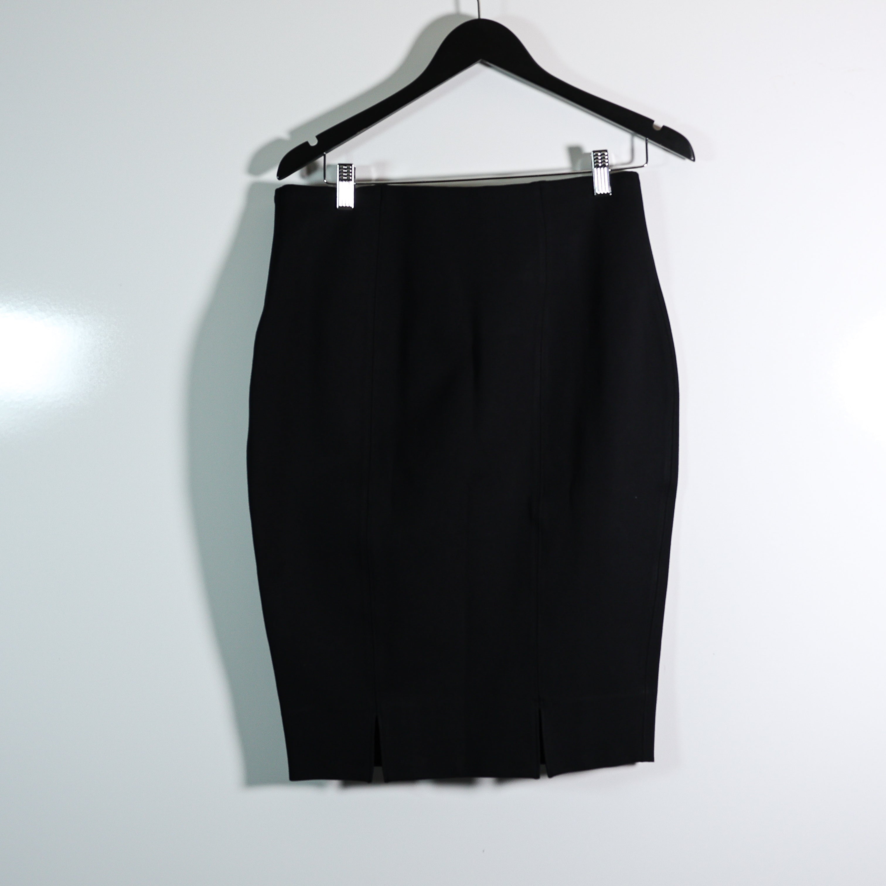 Spanx Women's The Perfect Black Ponte Stretch Pencil Mid Rise Skirt Large