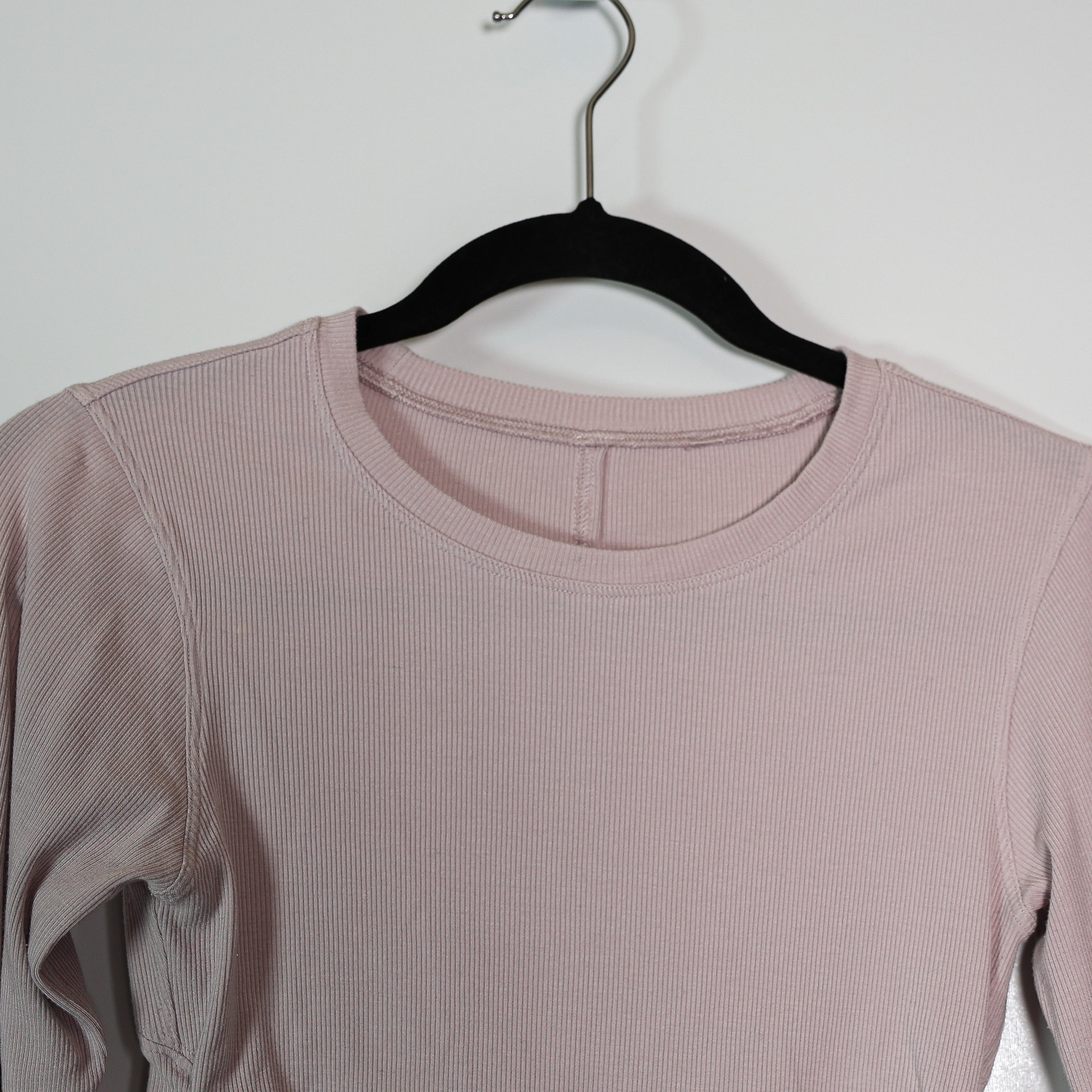 Lululemon Scoop Neck Ribbed Ruched Stretch Side Long Sleeve Cropped Shirt Top 6