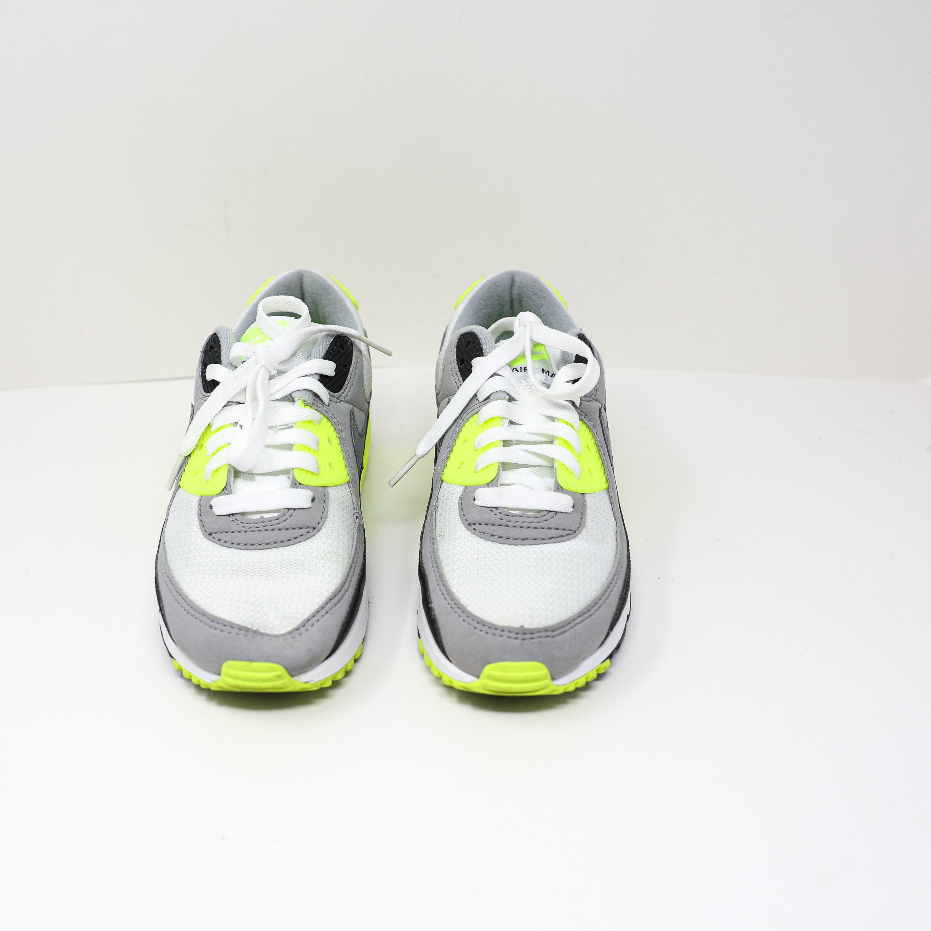 Nike Women's Air Max 90 White Particle Grey Volt Black Low Top Sneakers Shoes