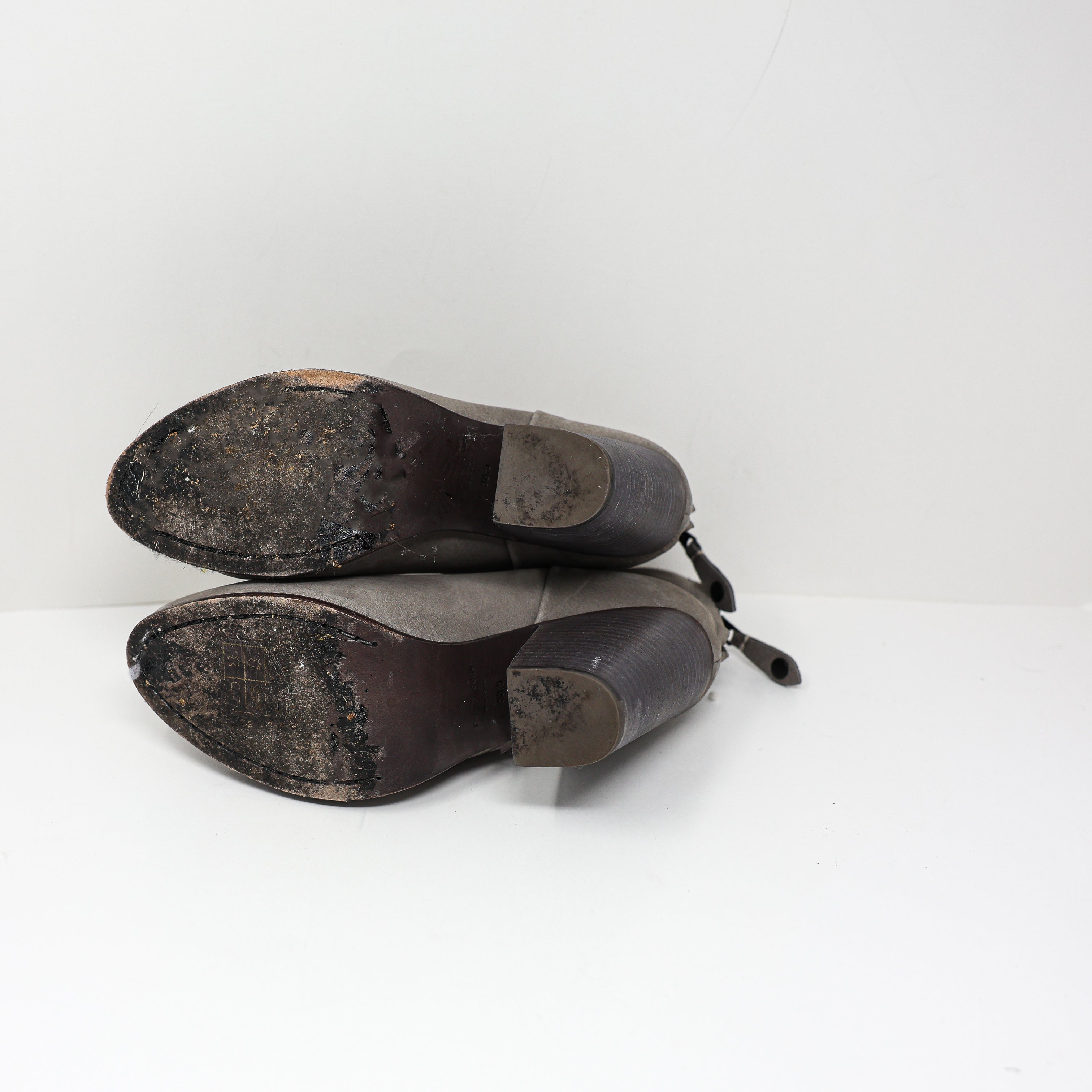 Rag & Bone Newbury Nubuck Suede Leather Stacked High Heel Ankle Booties Shoes