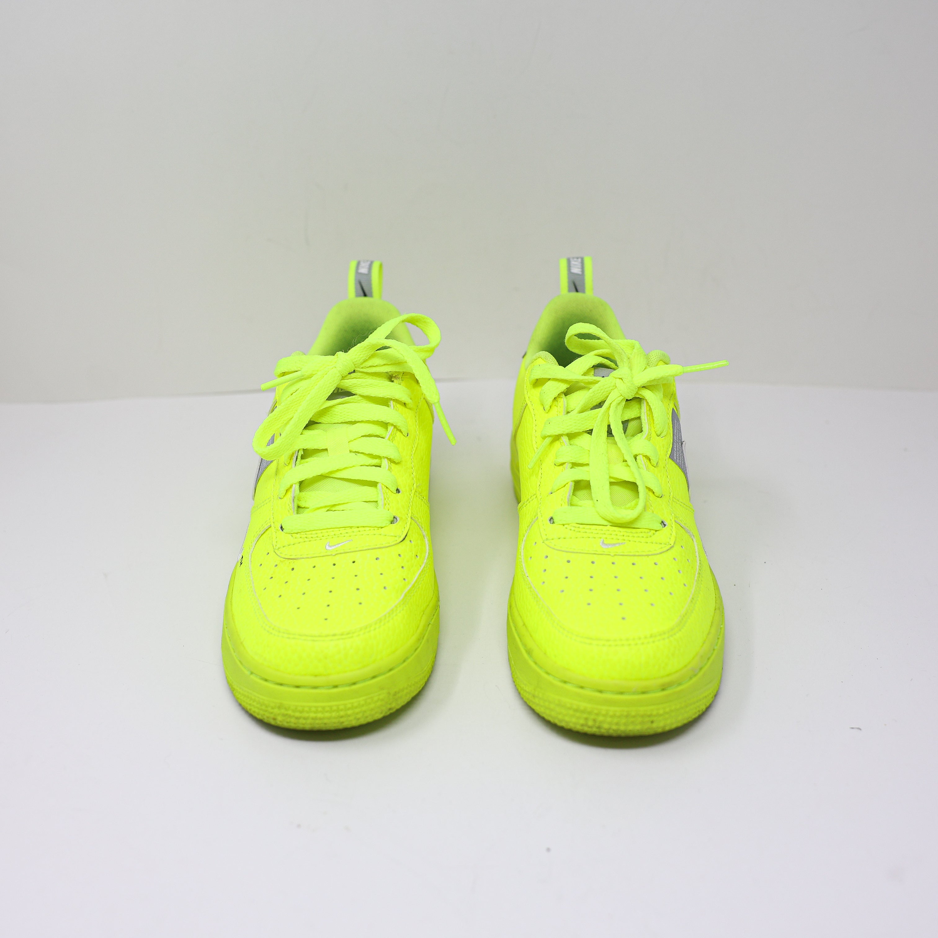 Nike Youth Air Force 1 LV8 Utility Volt Neon Yellow Low Top Sneakers Shoes 5.5Y