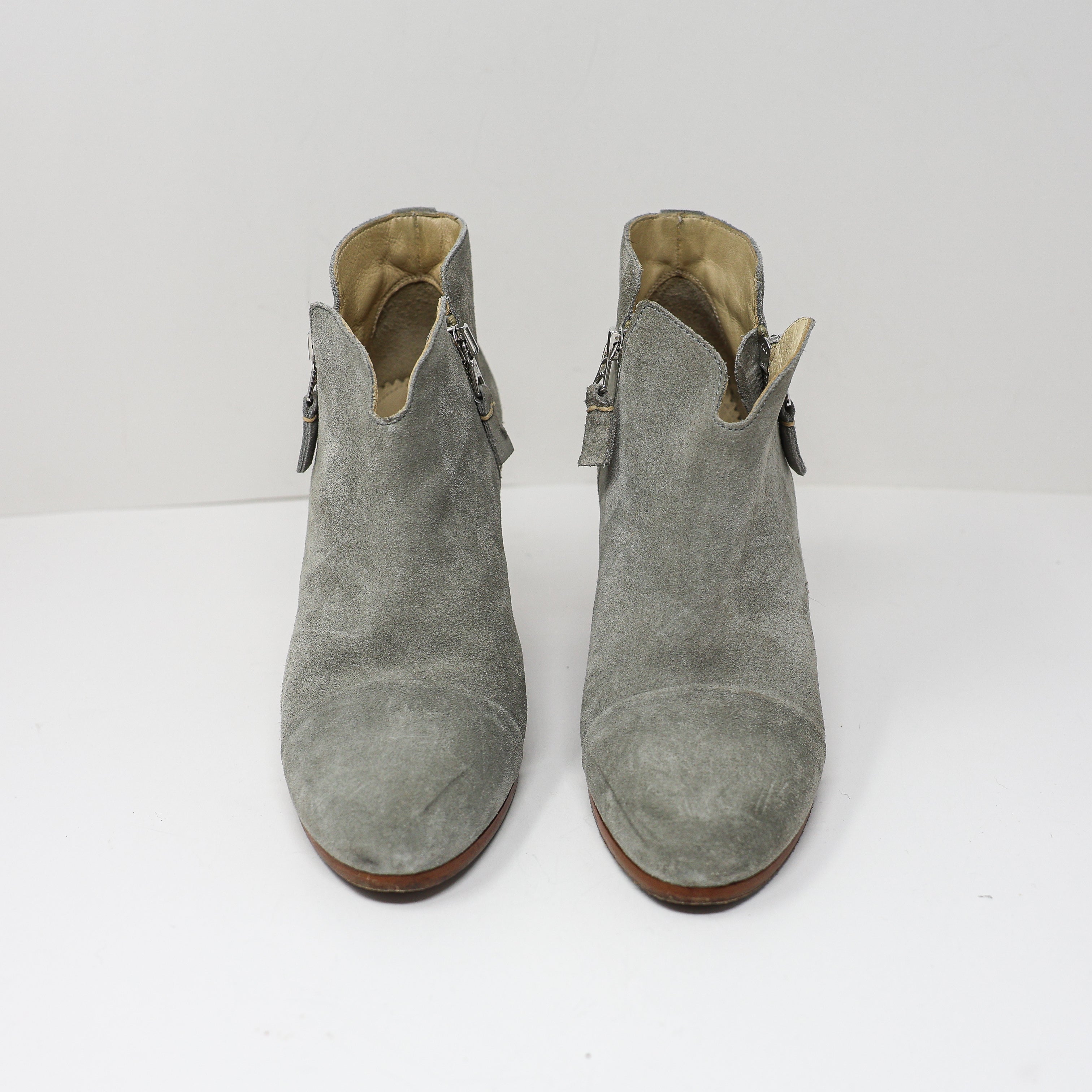 Rag & Bone Margot Made In Italy Genuine Leather Suede Stacked Heel Ankle Boots