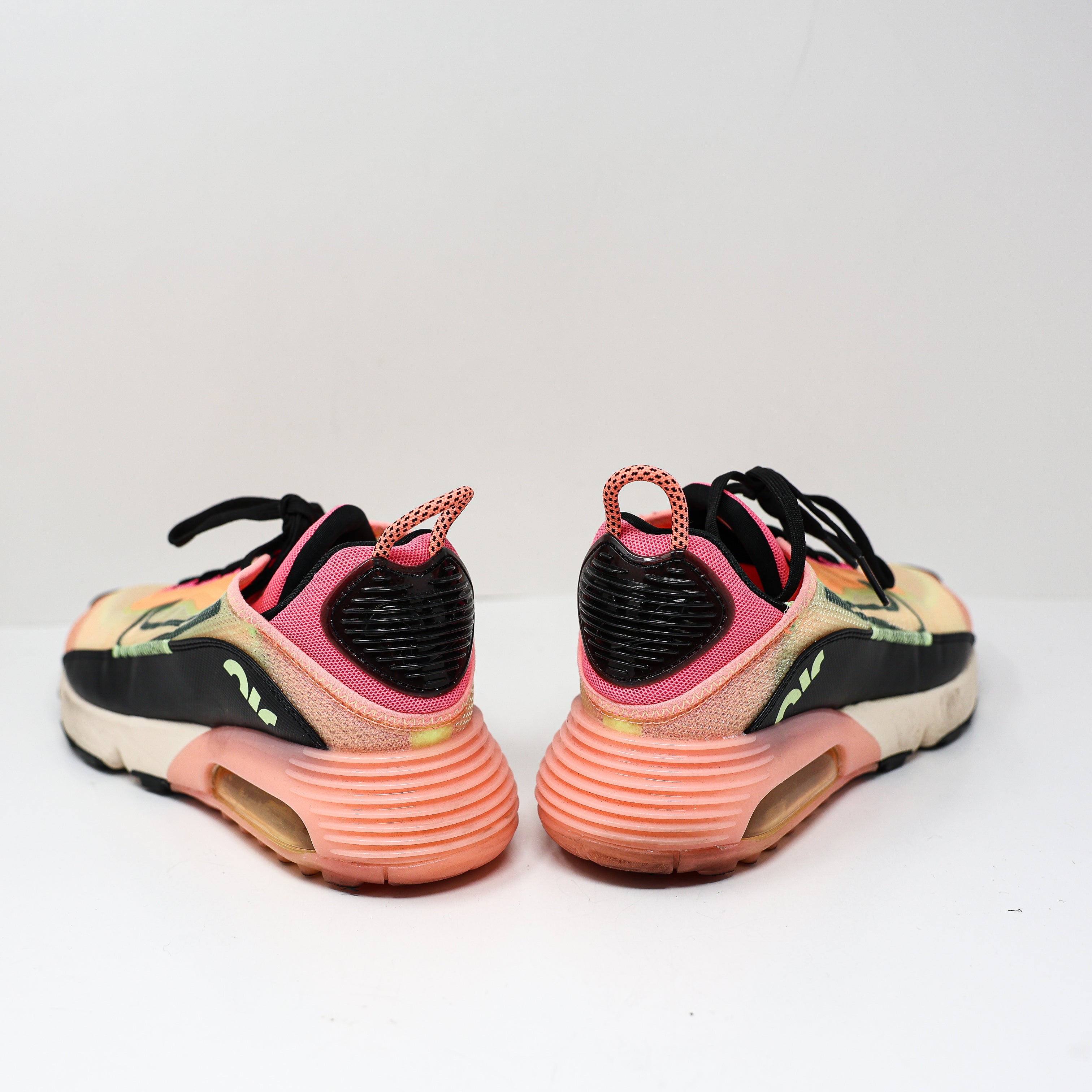 Nike Women's Air Max 2090 Low Top Lace Up Neon Highlighter Sneakers Shoes 8.5