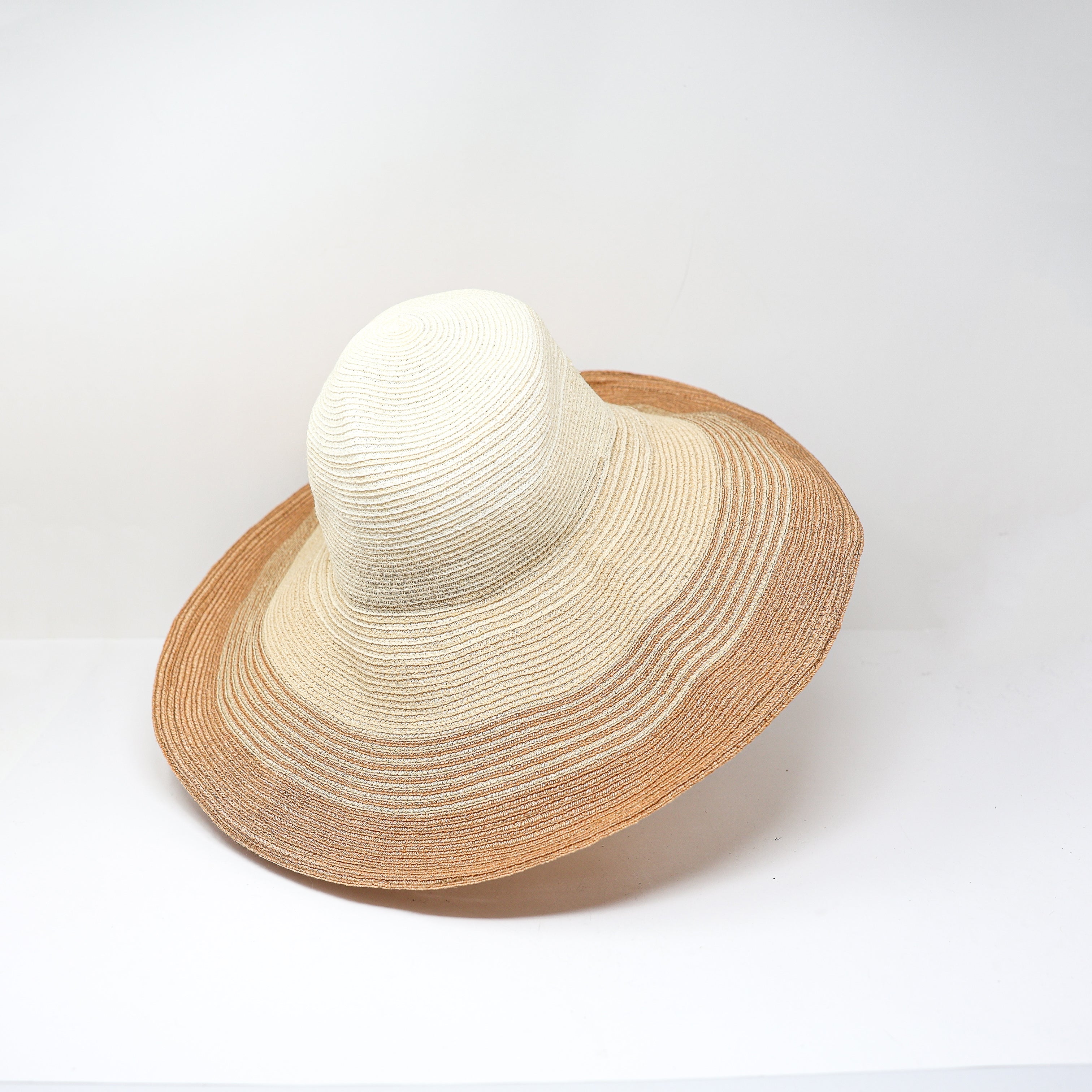 Eugenia Kim Bunny Ombre Cotton Oversized Brim Packable Sunhat Ivory Natural