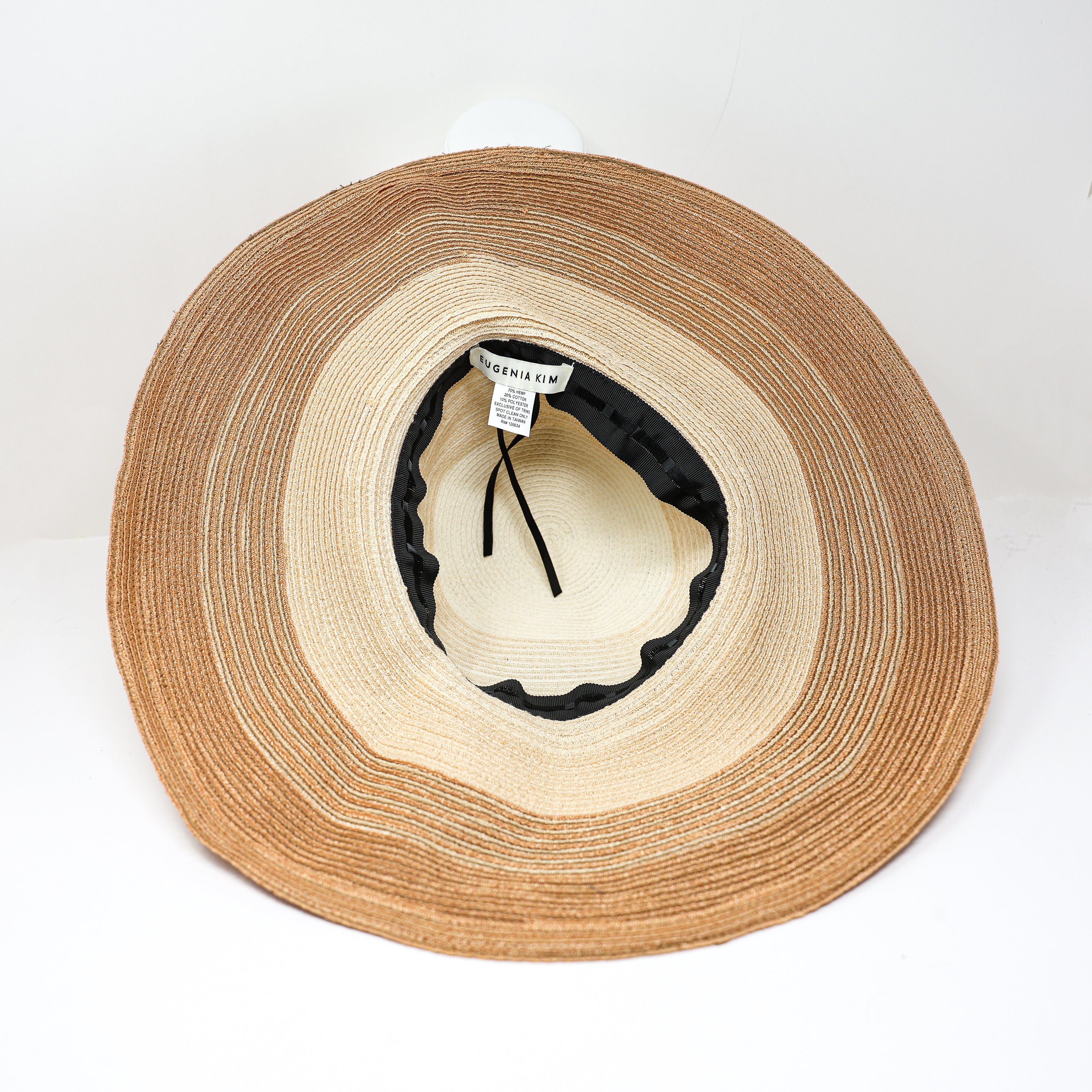 Eugenia Kim Bunny Ombre Cotton Oversized Brim Packable Sunhat Ivory Natural