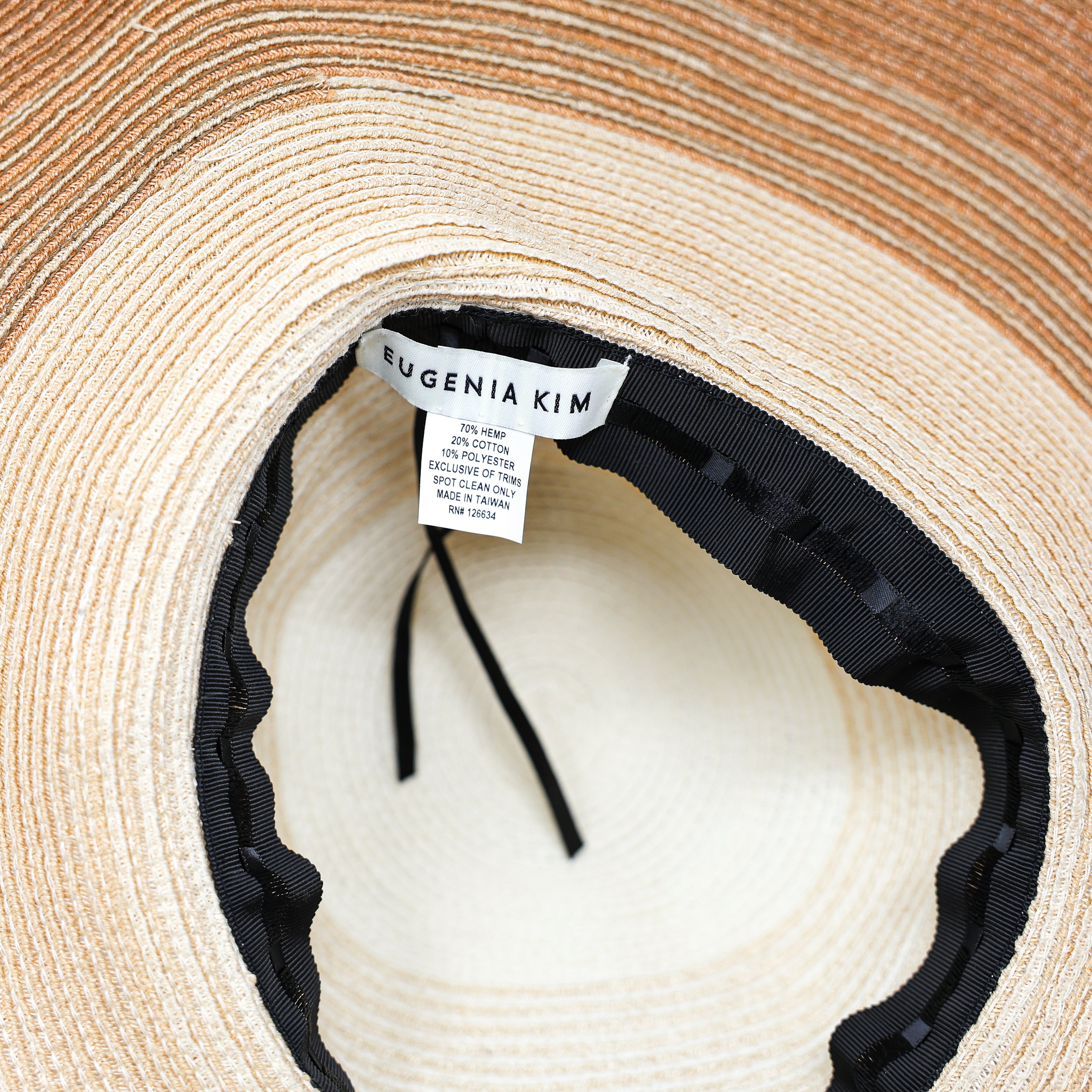 Eugenia Kim Bunny Ombre Cotton Oversized Brim Packable Sunhat Ivory Natural