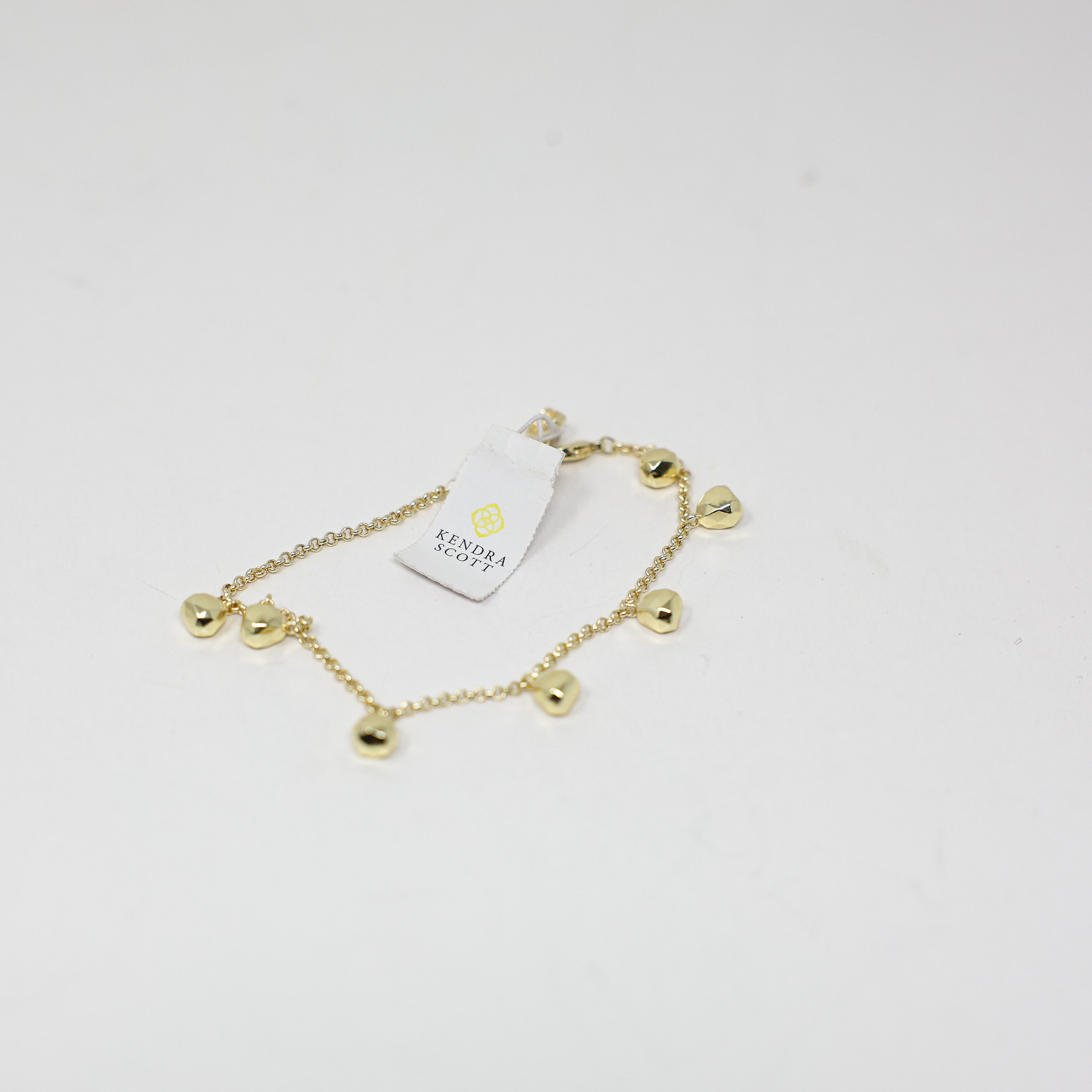 NEW Kendra Scott Gabby Delicate 14k Yellow Gold Plated Dangle Chain Bracelet