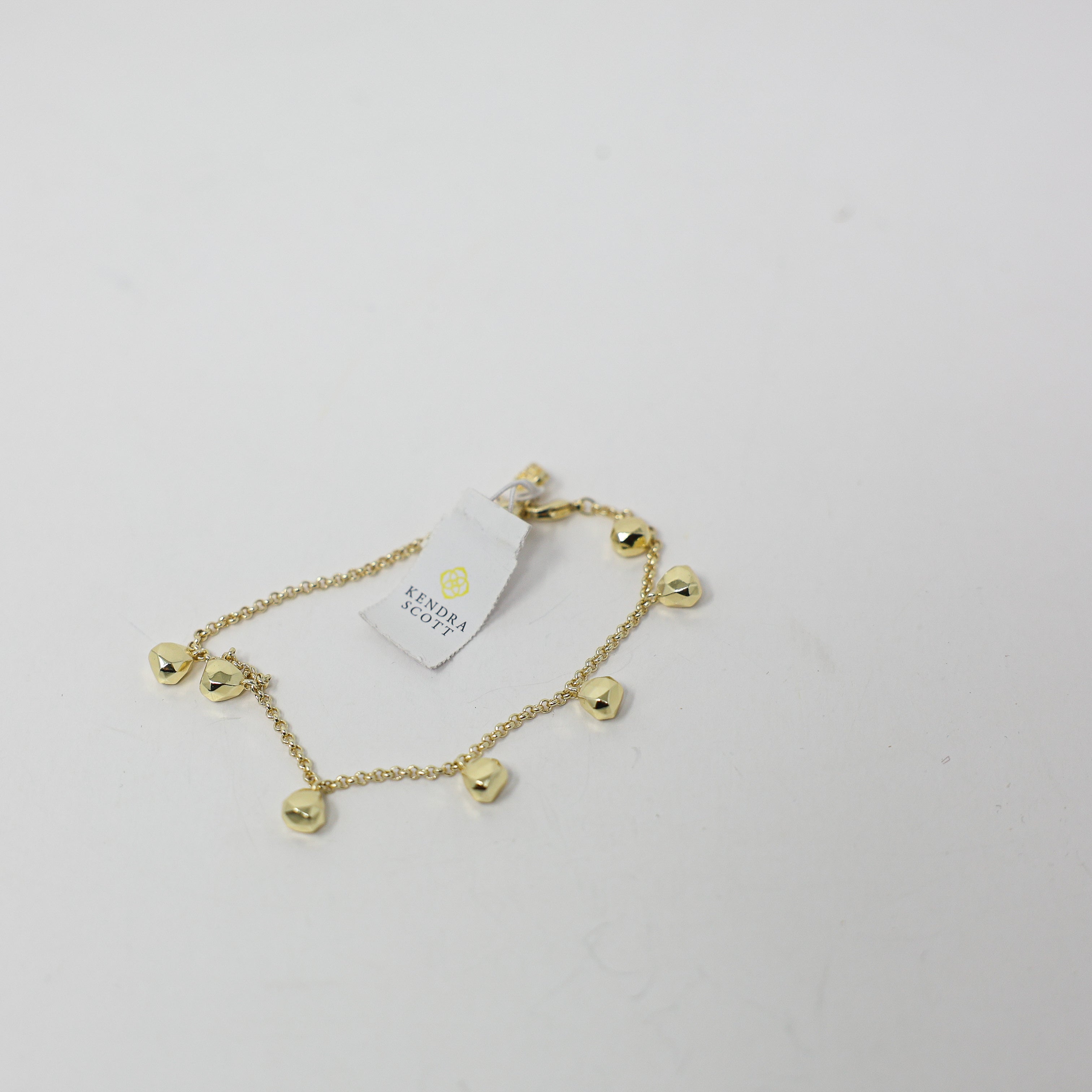NEW Kendra Scott Gabby Delicate 14k Yellow Gold Plated Dangle Chain Bracelet