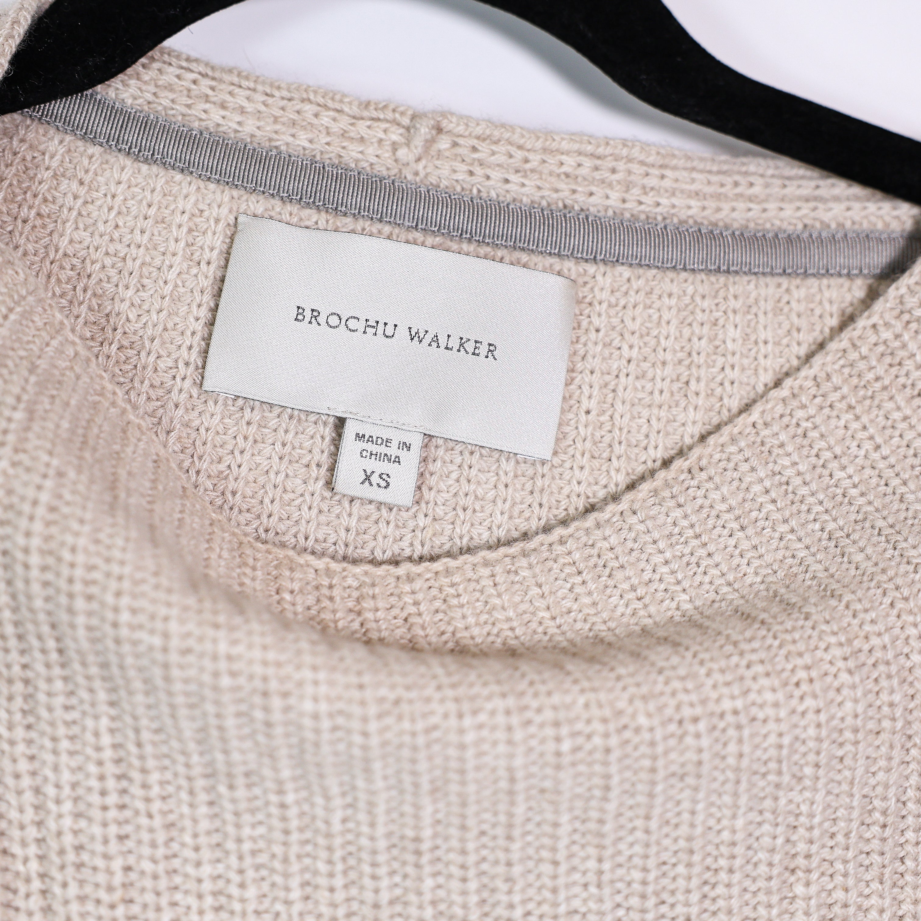 Brochu Walker Thandee Wool Cashmere Angora Knit Stretch Asymmetrical Hem Sweater