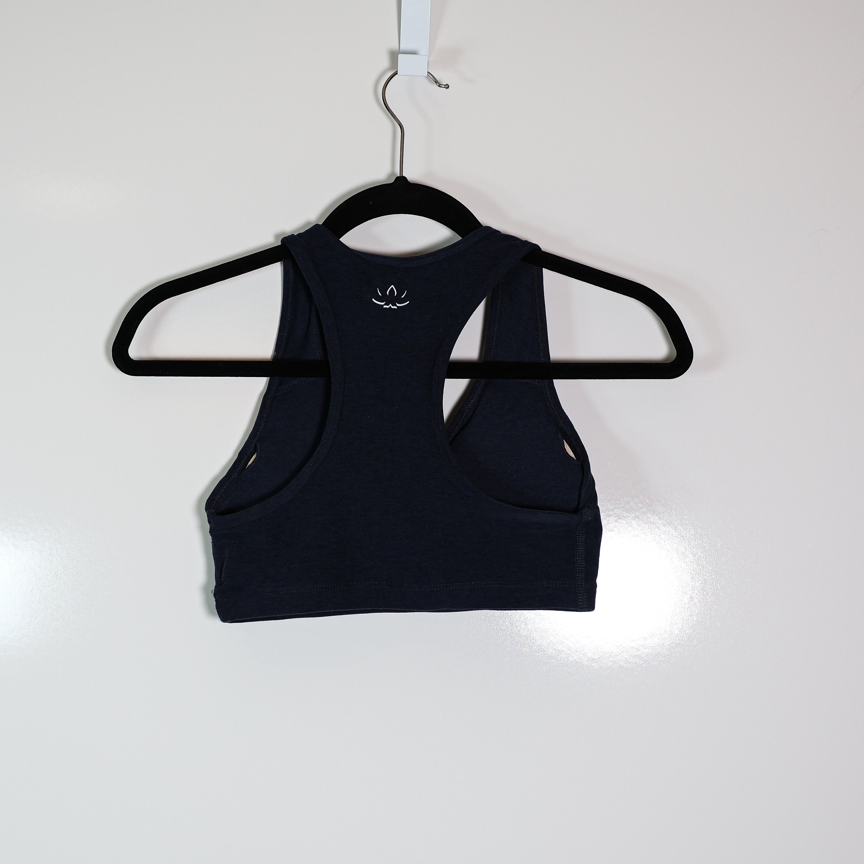 Beyond Yoga Spacedye Lift Your Spirits Racerback Athletic Sports Bra Navy Small