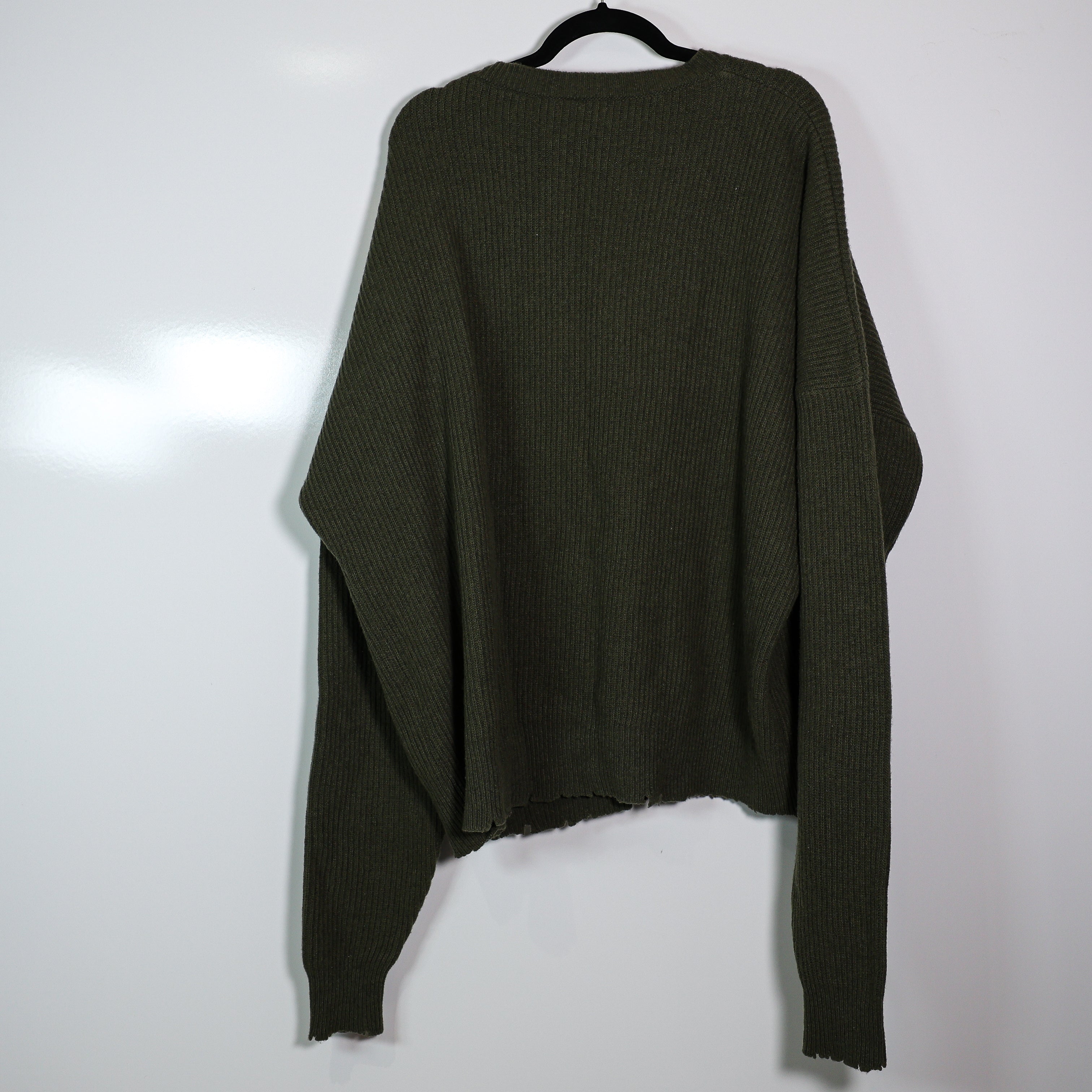 Unravel Project Wool Cashmere Knit Stretch Scoop Neck Distressed Hem Sweater XXS