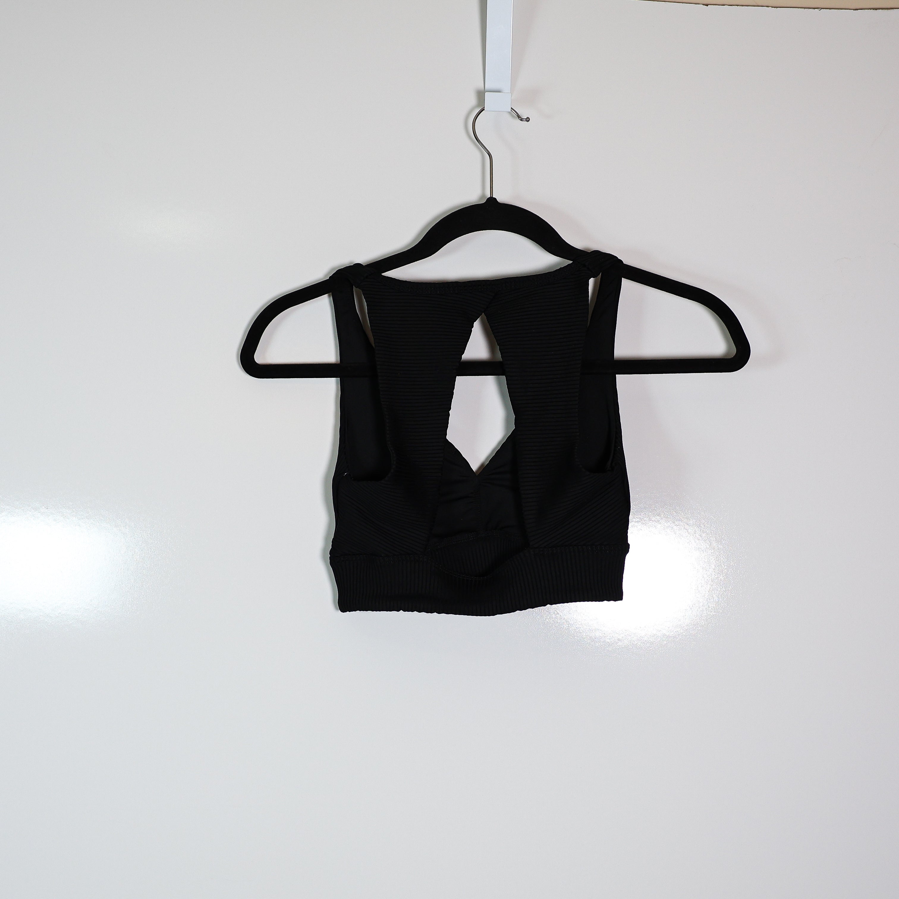 NEW Year Of Ours Victoria Rib Texture Athletic Work Out Sports Bra Solid Black S