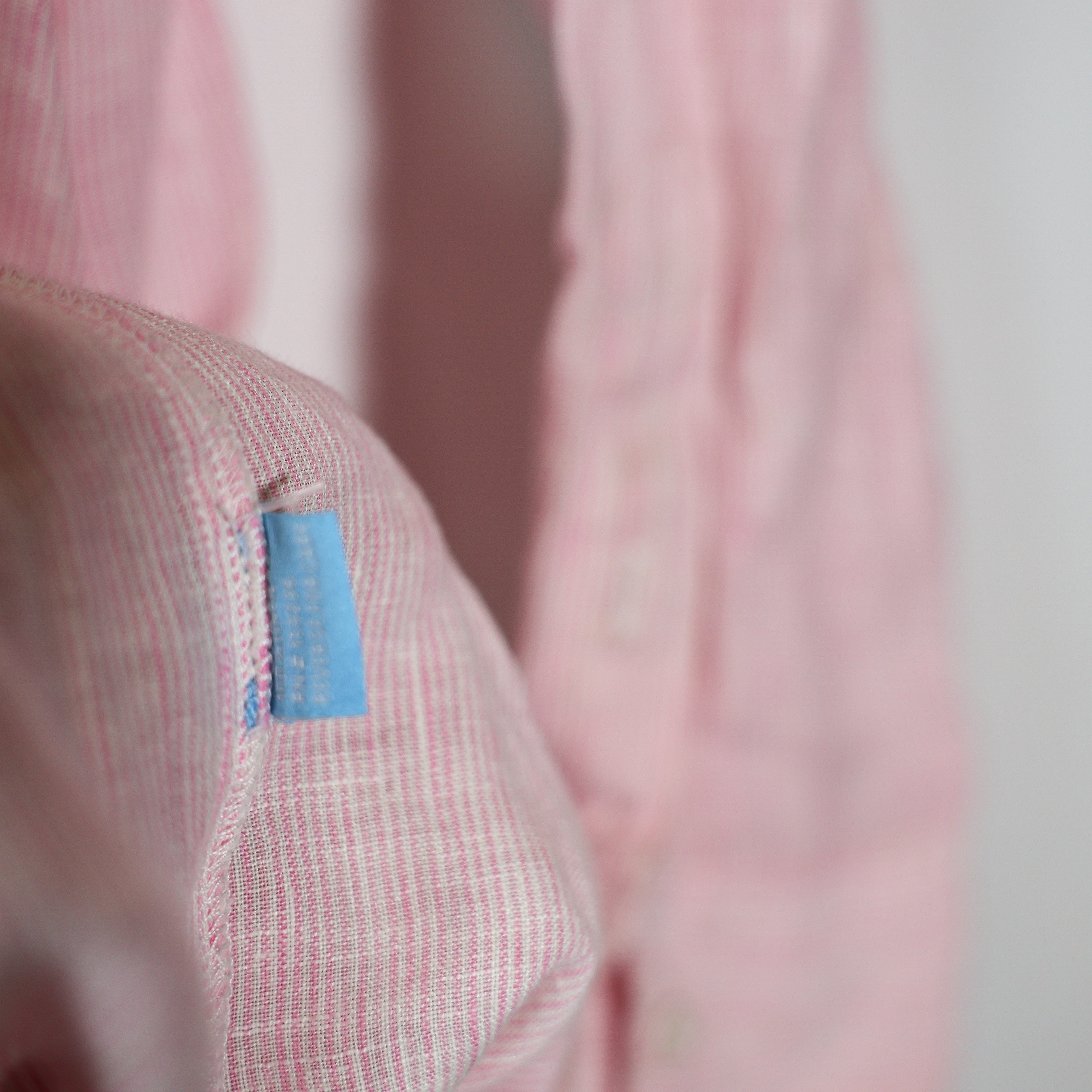 J. McLaughlin Linen Lightweight Collared Button Front Shirt Dress Pink White M