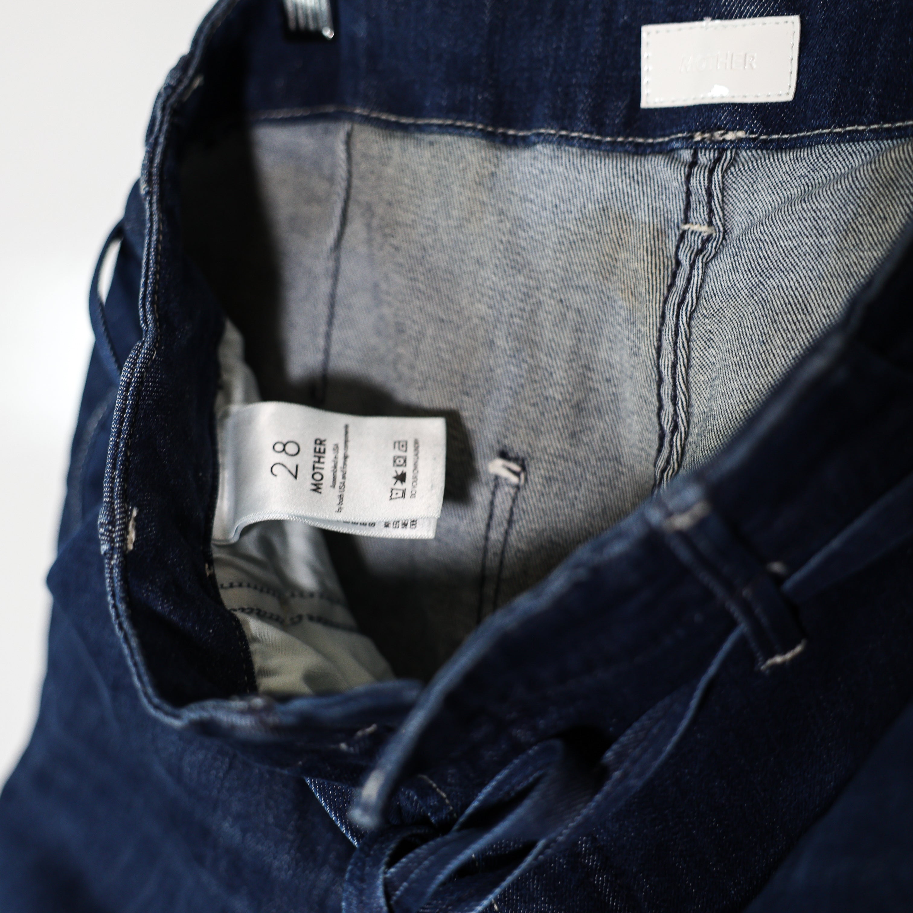 Mother Denim The Tied Up Maven Prep Heel Straight Cotton Jeans Animal Instincts