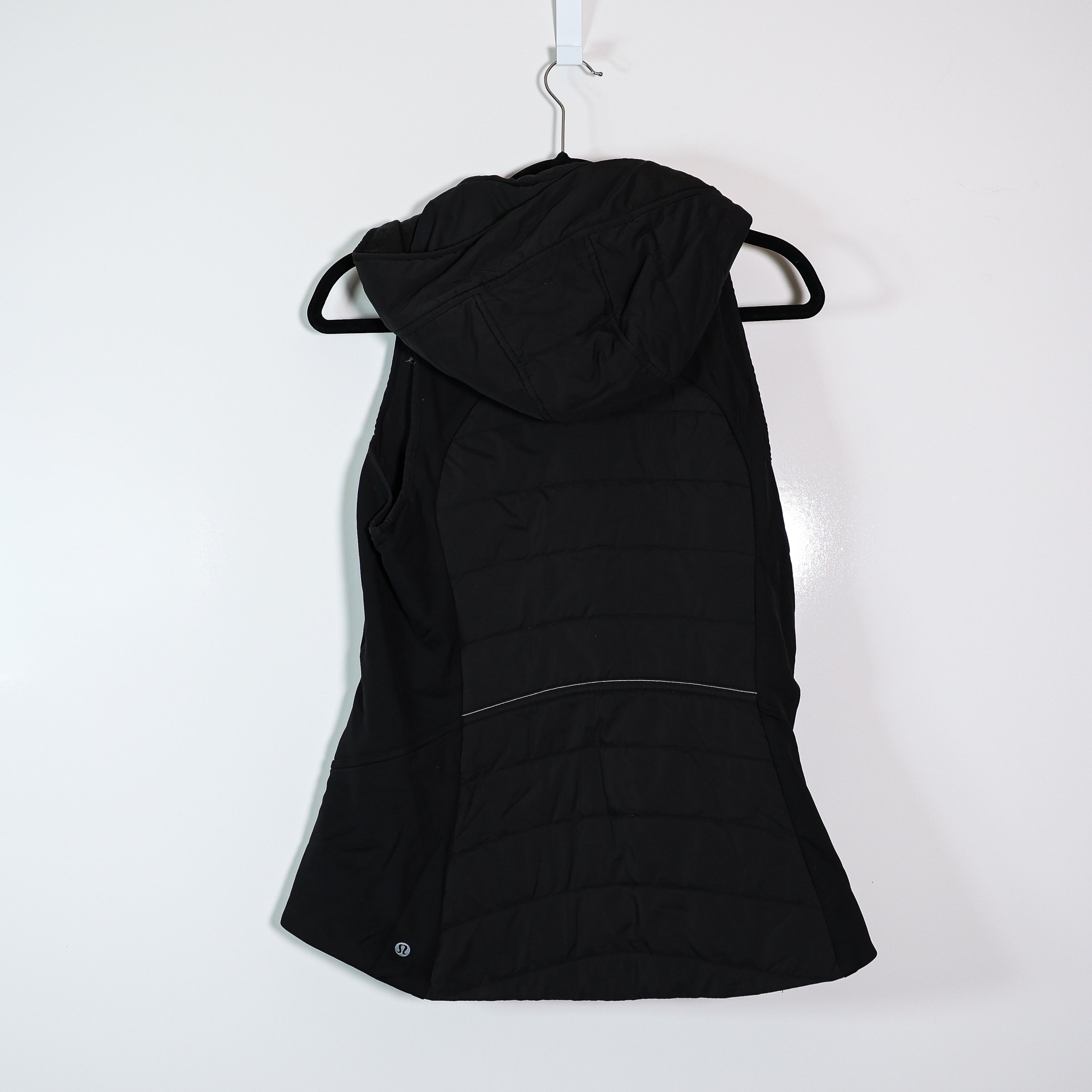 Lululemon Another Mile Full Zip Sleeveless Hooded Lightweight Vest Jacket Black