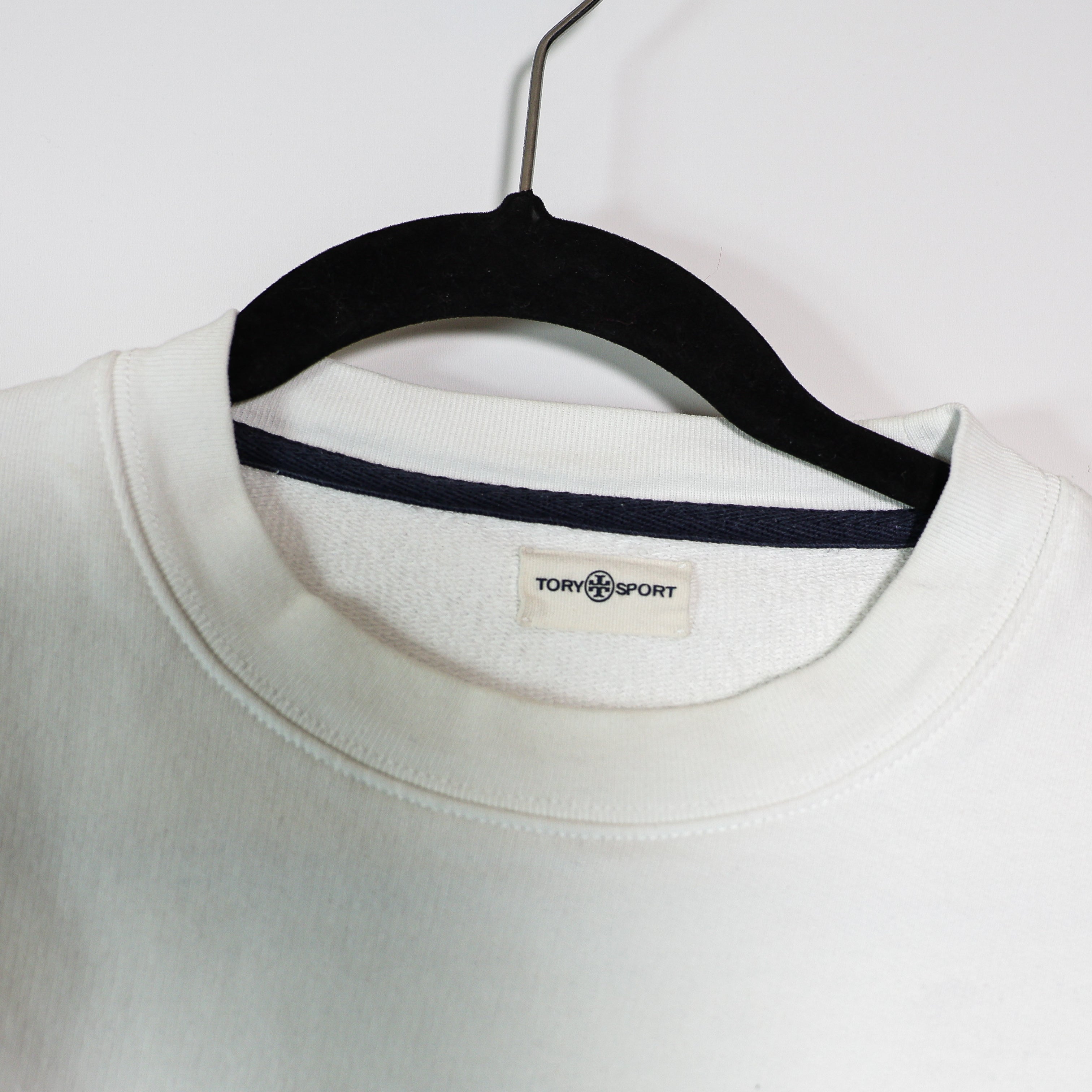 Tory Burch Women's Cotton Terry Lined Crew Neck Pullover Sweatshirt Sweater S