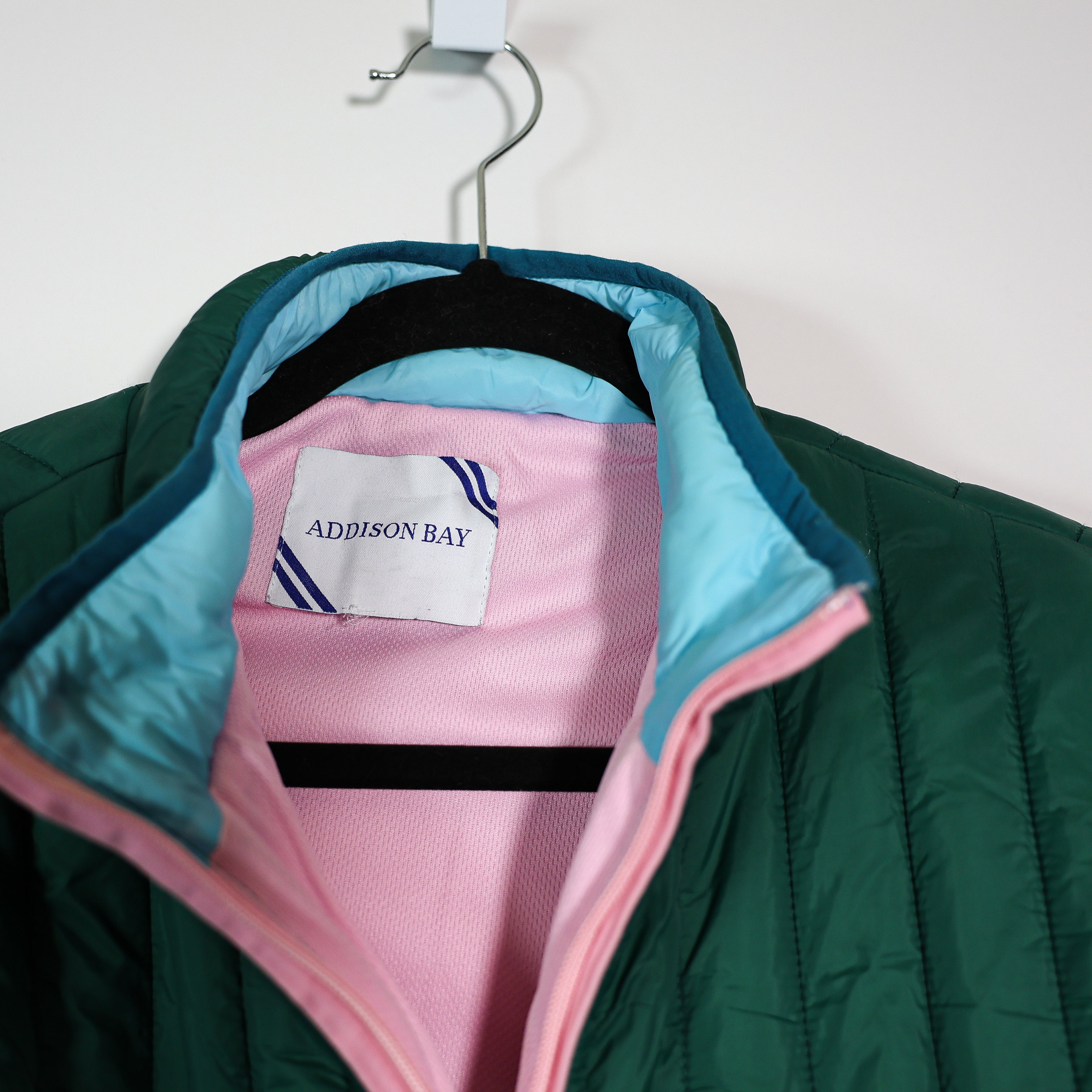 Addison Bay Teddy Sherpa Fuzzy Brandywine Full Zip Jacket Navy Blue Olive Green